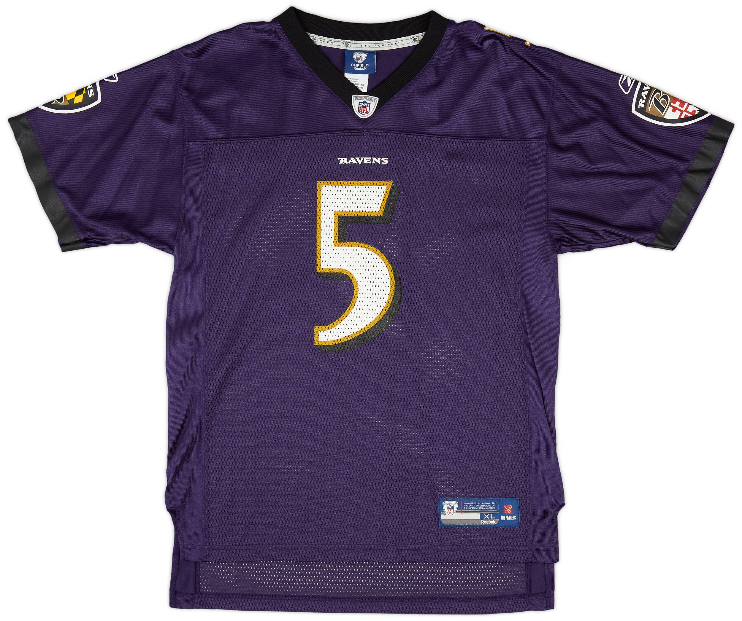2008 11 Baltimore Ravens Flacco 5 Reebok On Field Home Jersey Excellent XL.Kids