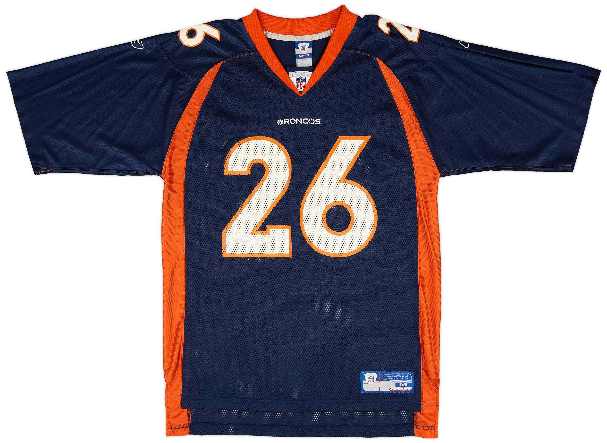 2002 03 Denver Broncos Portis 26 Reebok On Field Home Jersey Excellent M