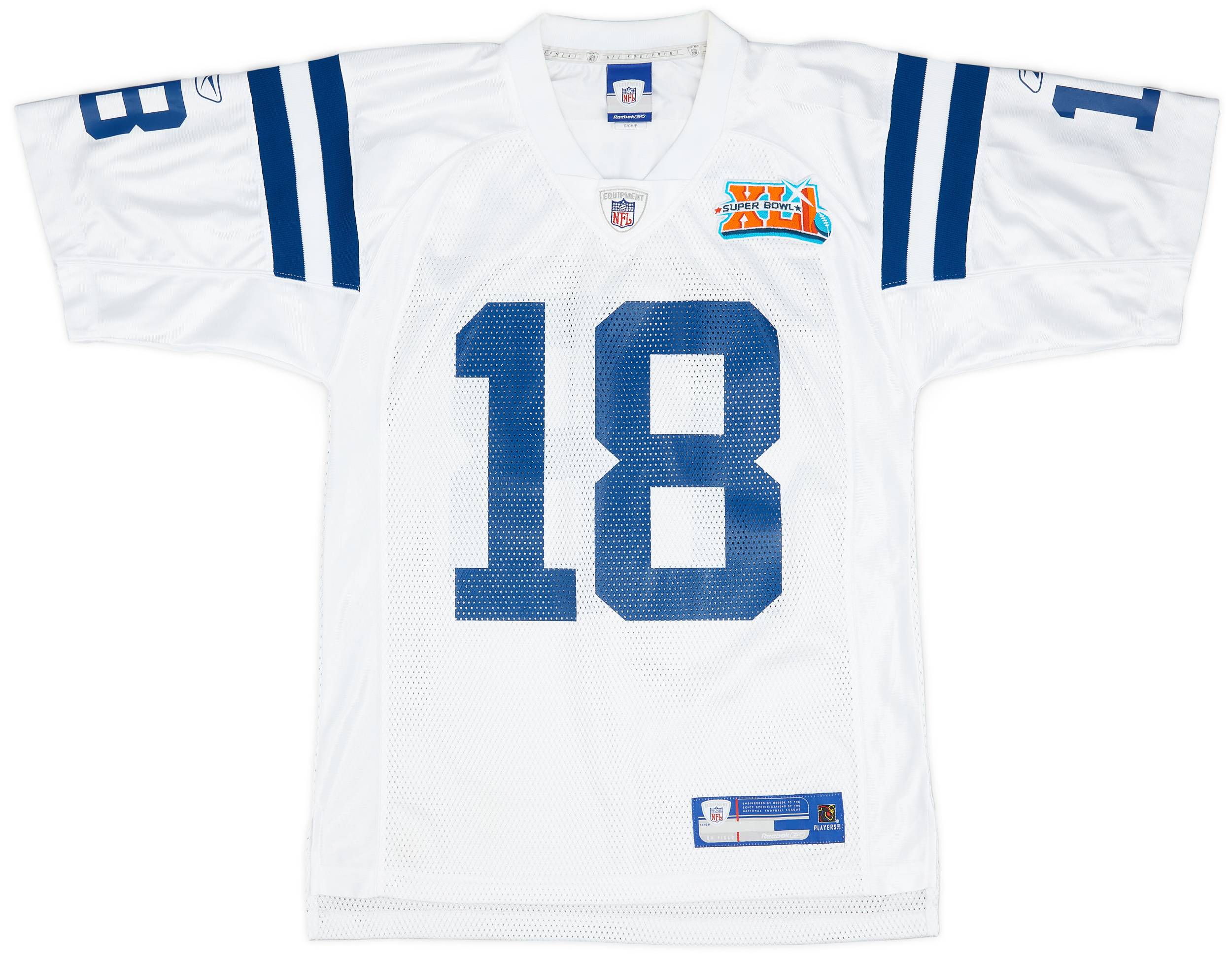 2006 Indianapolis Colts Manning 18 Reebok On Field Away Jersey Excellent S