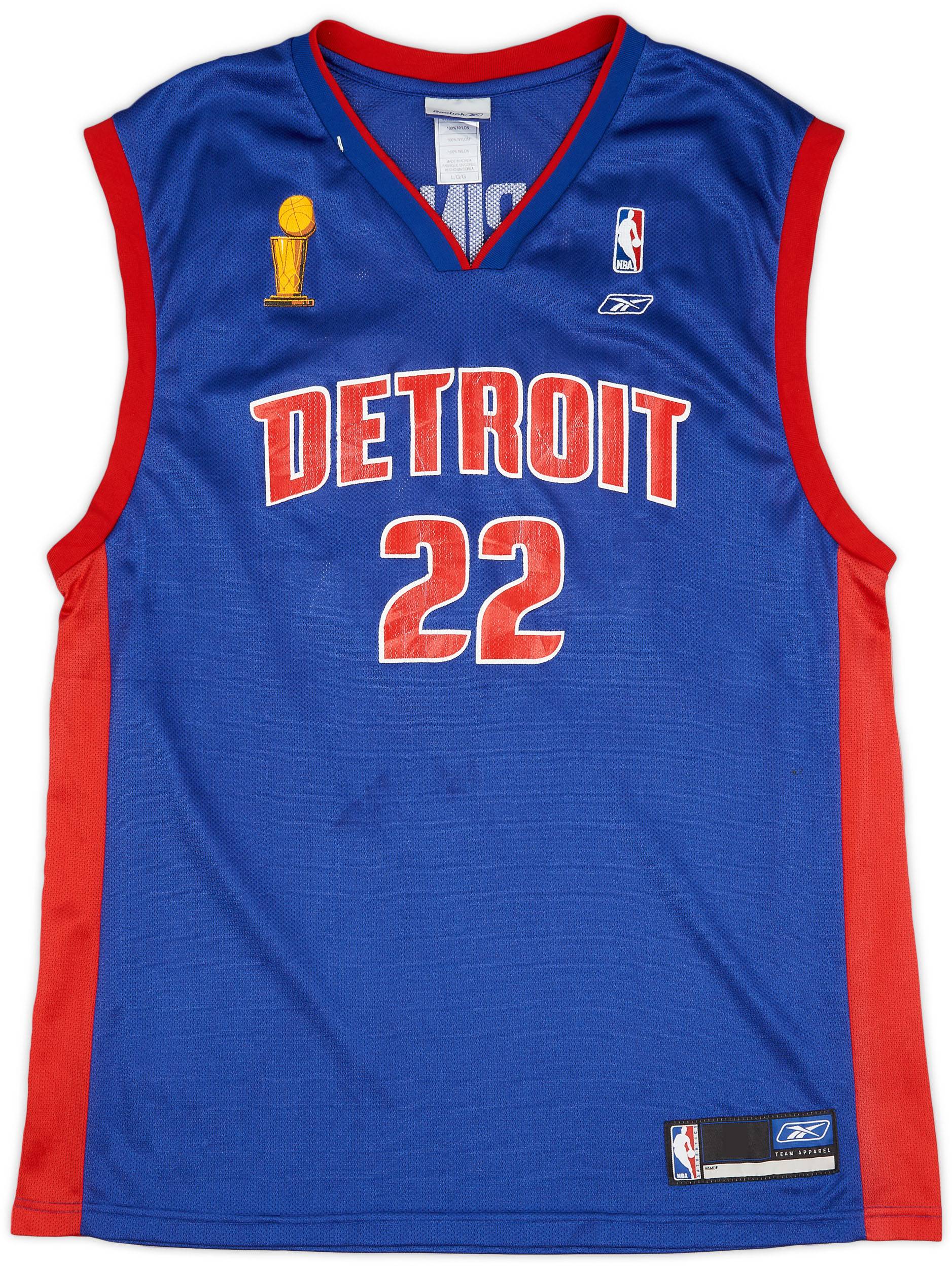 2004 Detroit Pistons Prince #22 Reebok Away Jersey (Very Good) L