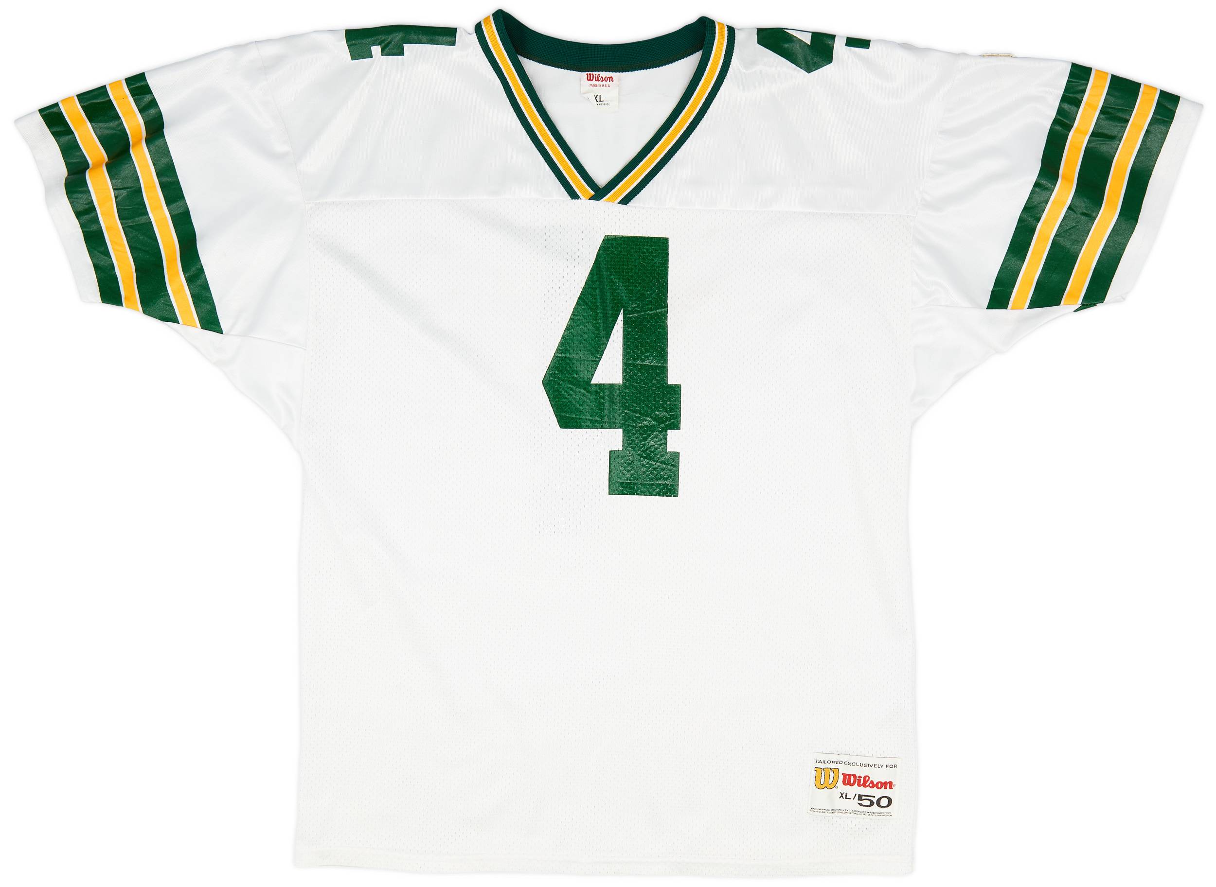 1992 96 Green Bay Packers Favre 4 Wilson Away Jersey Very Good XL