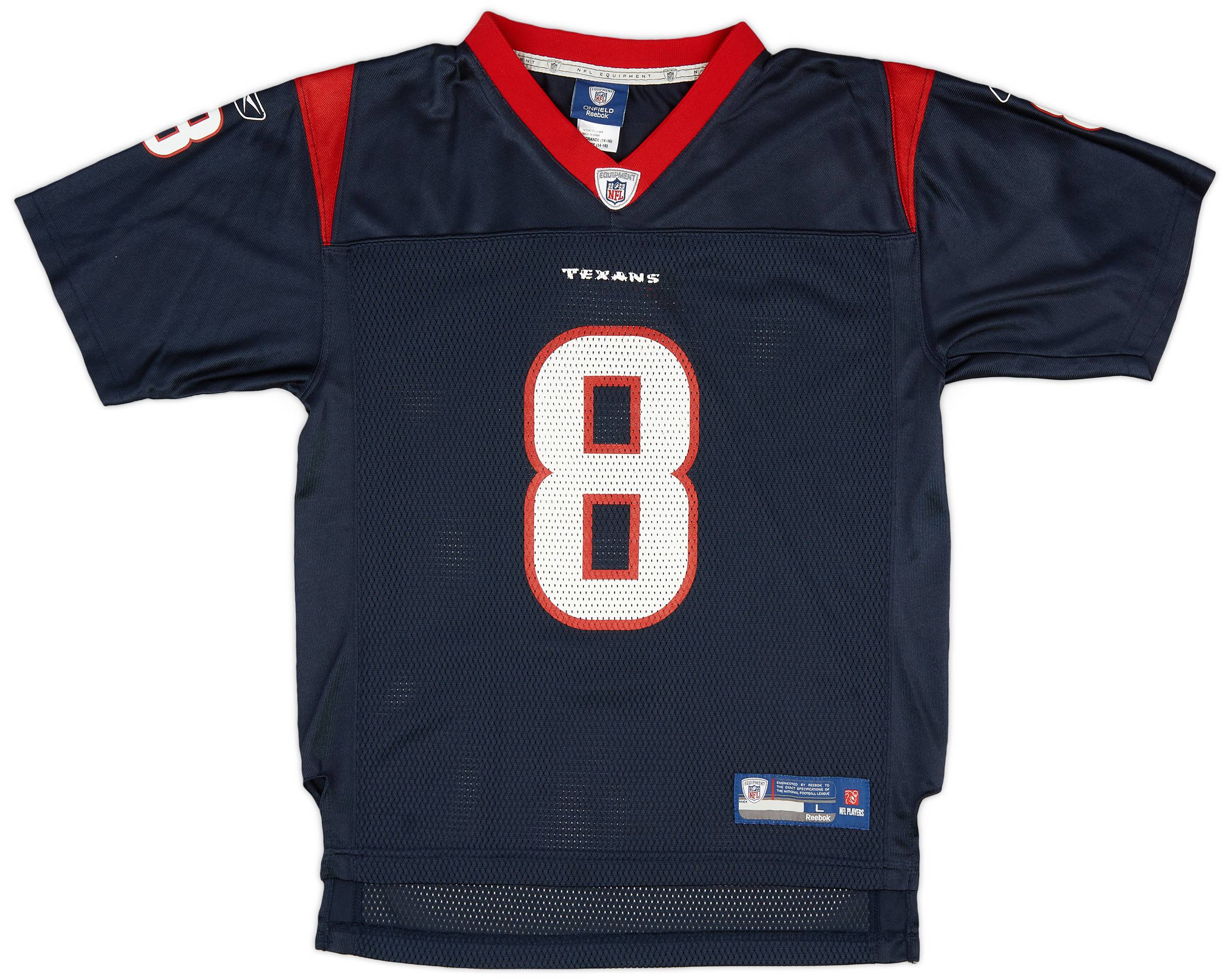 2008-11 Houston Texans Schaub #8 Reebok On Field Home Jersey (Excellent) L.Kids