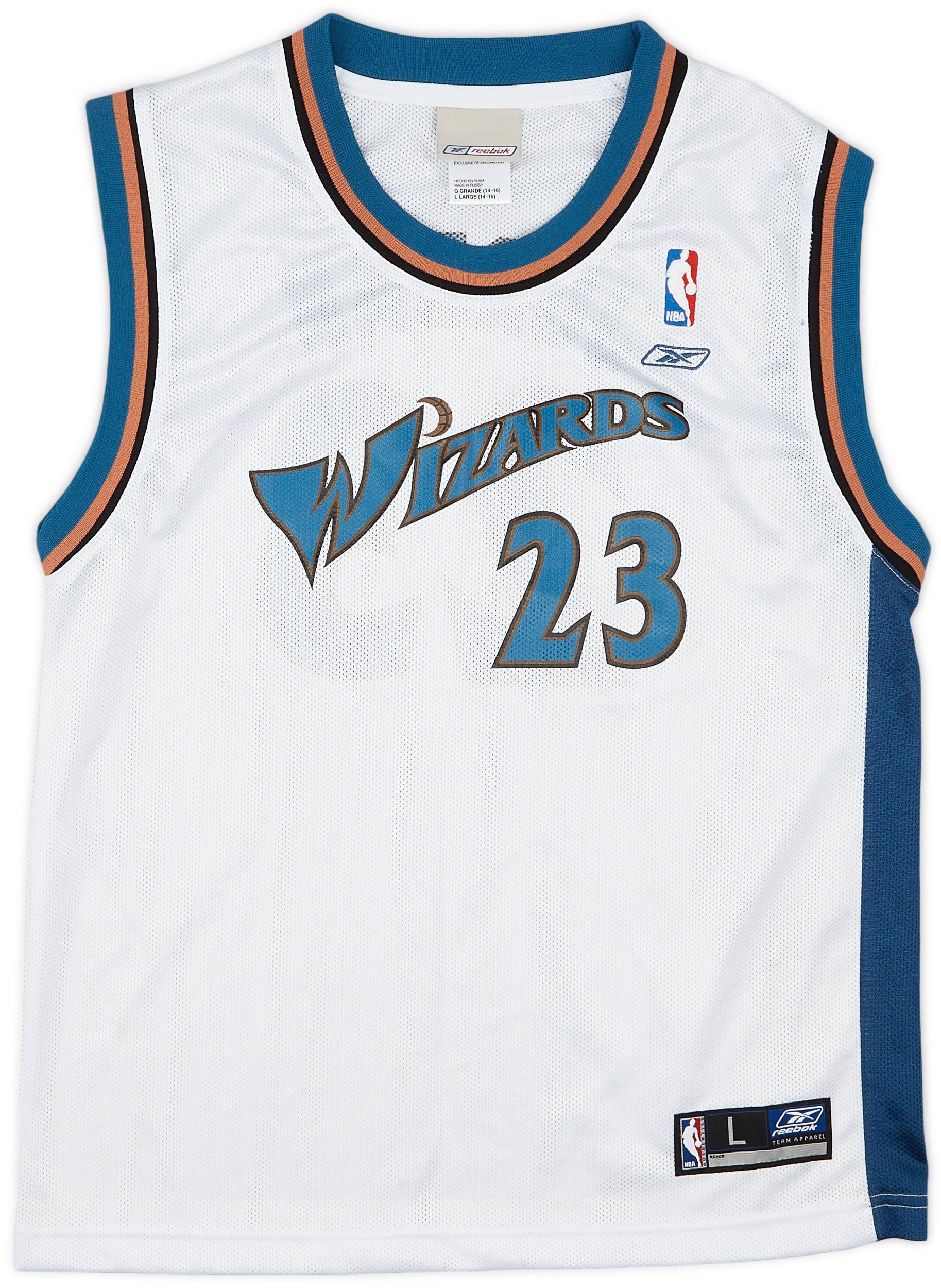2002 03 Washington Wizards Jordan 23 Reebok Home Jersey Excellent L.Kids