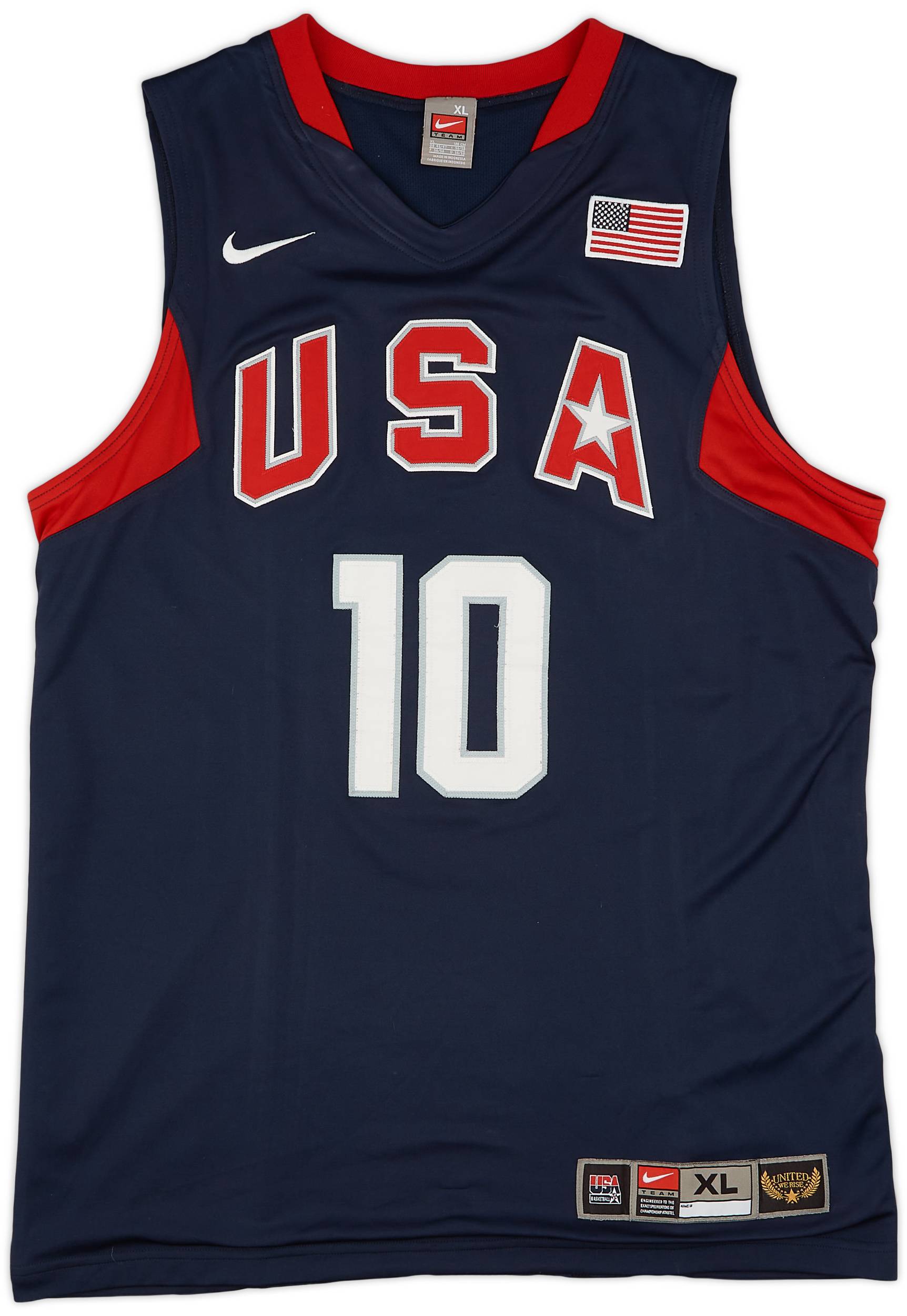 2008 USA Bryant 10 Authentic Nike Away Jersey Very Good XL