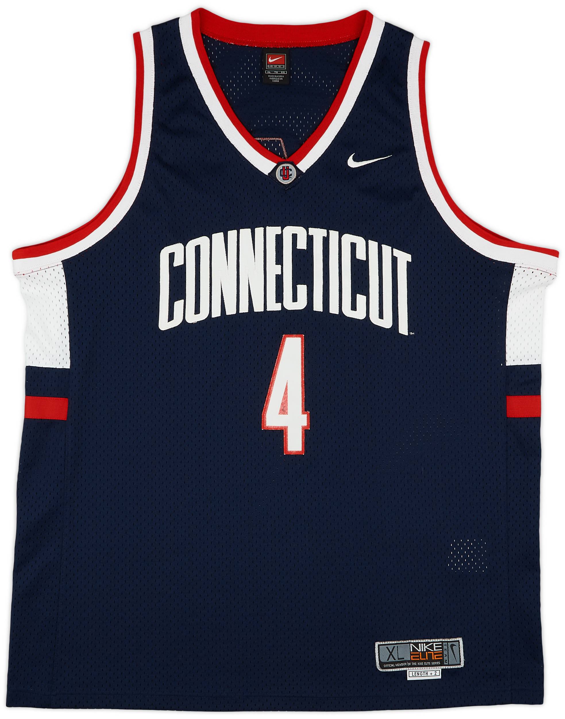 2001-04 UCONN Huskies Gordon #4 Nike Swingman Away Jersey (Very Good) XL
