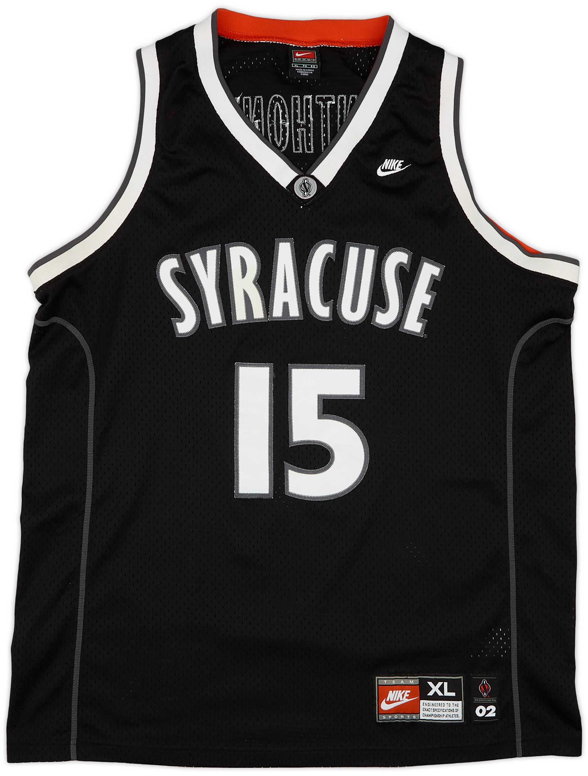 2002-03 Syracuse Orange Anthony #15 Nike Swingman Alternate Jersey (Excellent) XL