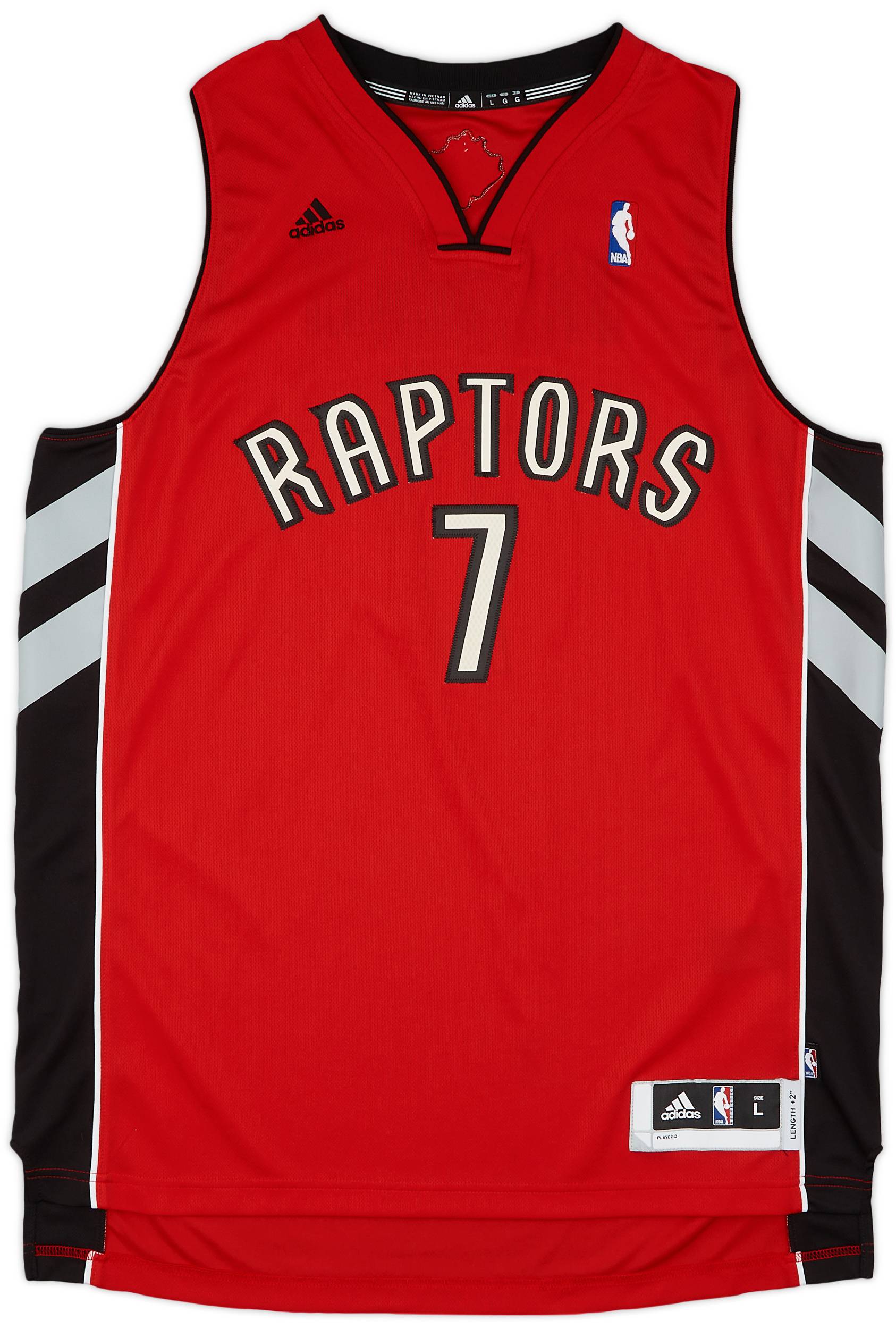 2010-13 Toronto Raptors Bargnani #7 adidas Swingman Away Jersey (Excellent) L