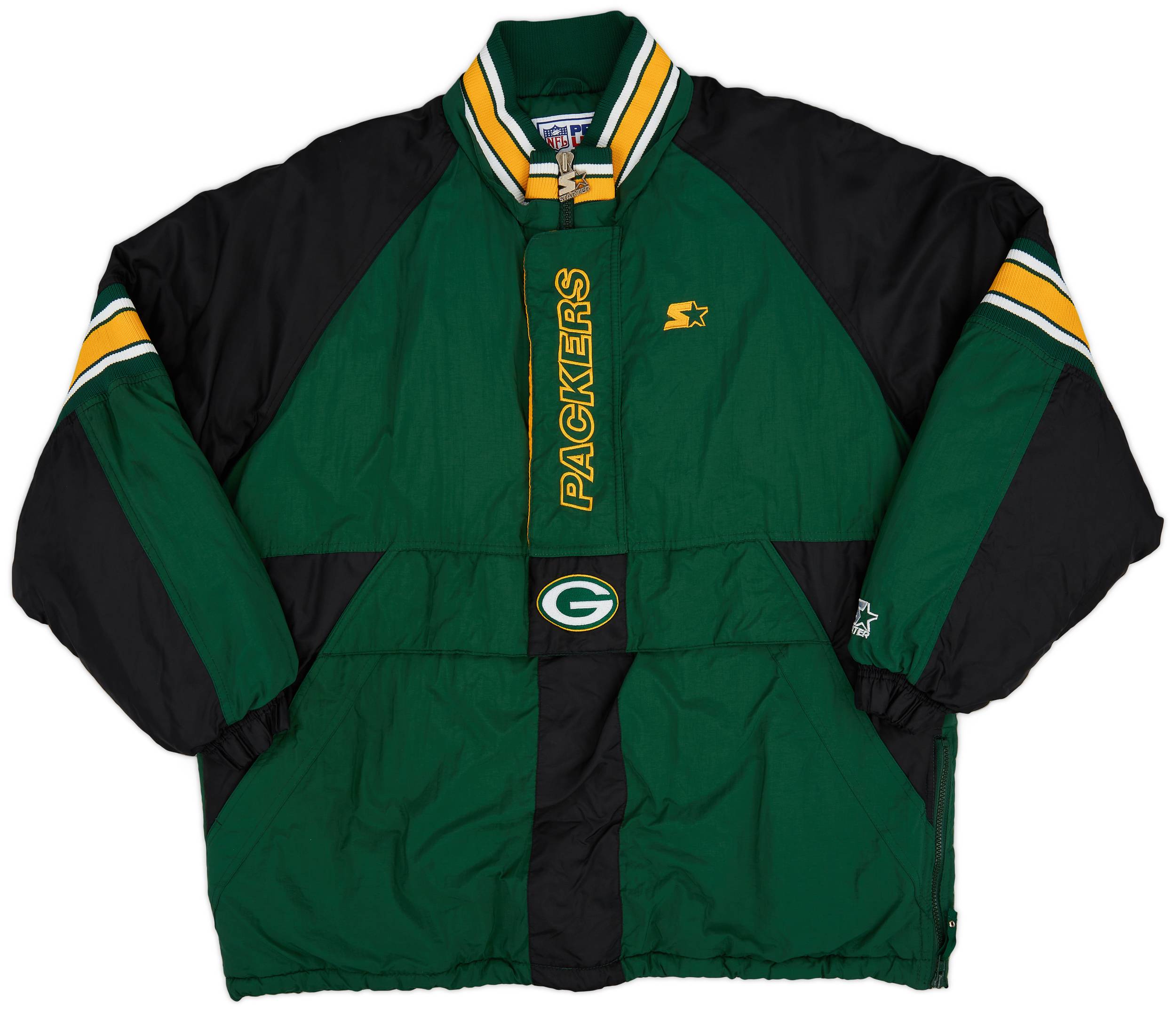 1990s Green Bay Packers Starter 1/2 Zip Rain Coat (Excellent) XL