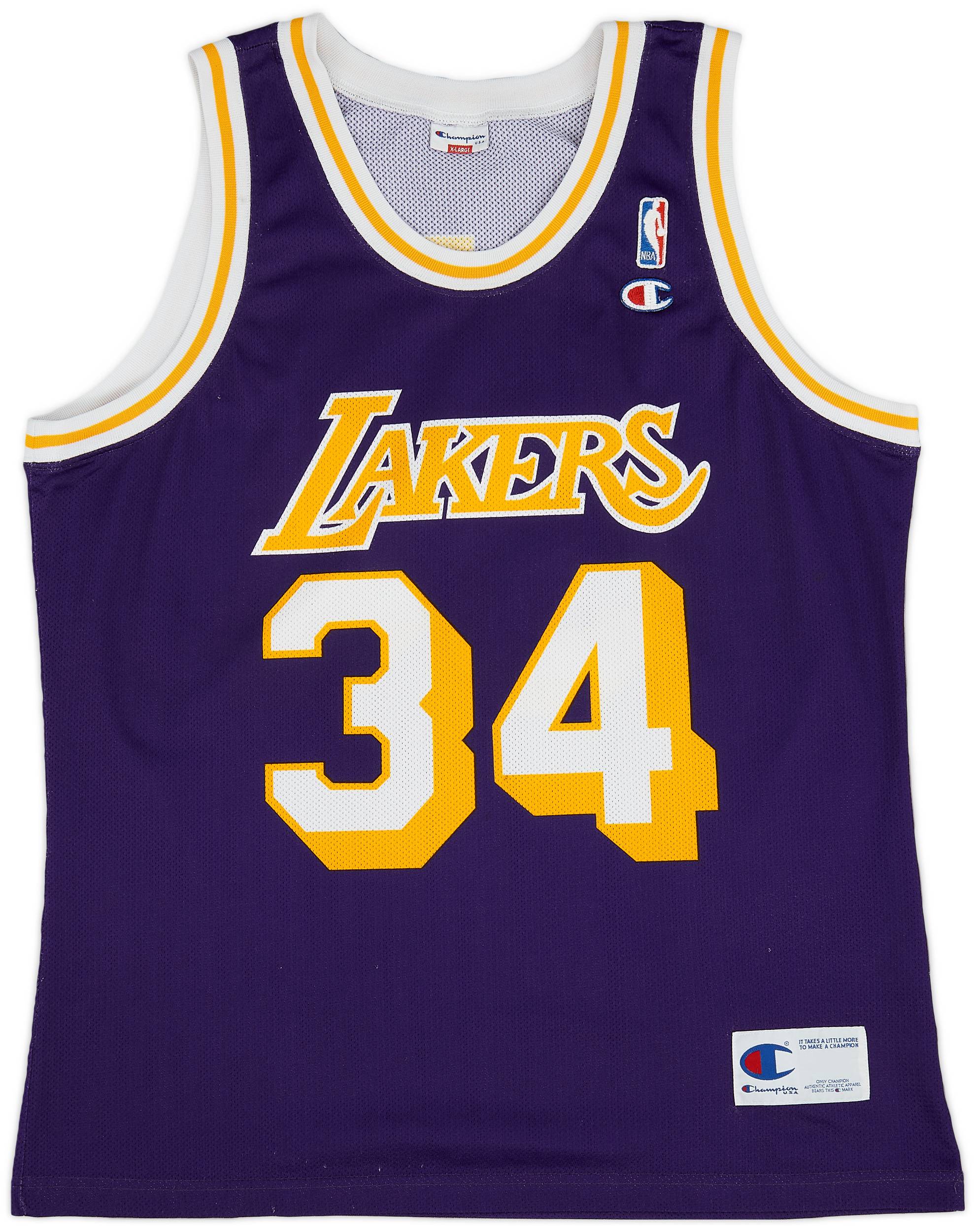 1996 99 LA Lakers O Neal 32 Champion Away Jersey Excellent XL