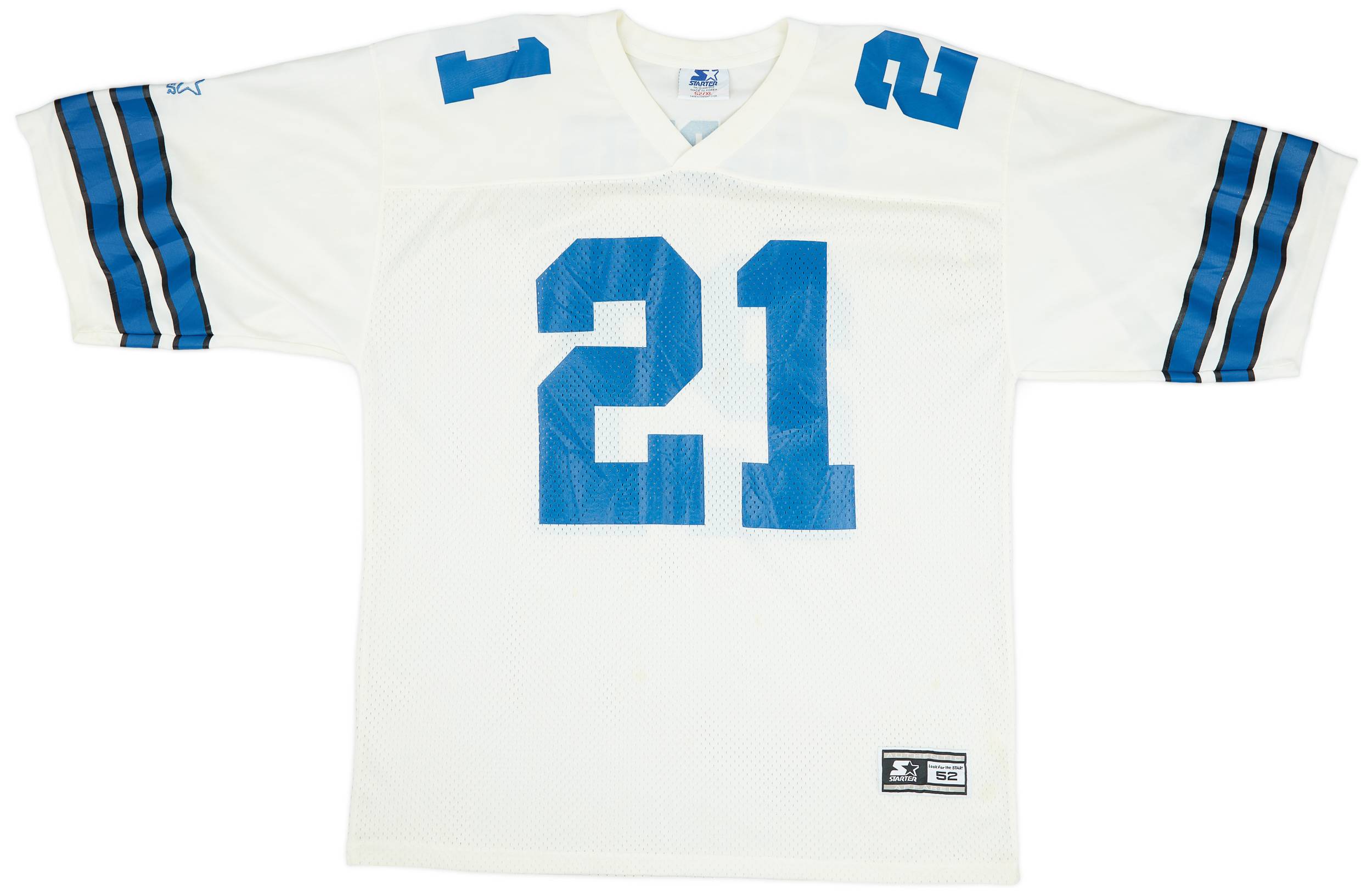 1995-99 Dallas Cowboys Sanders #21 Starter Away Jersey (Good) XL