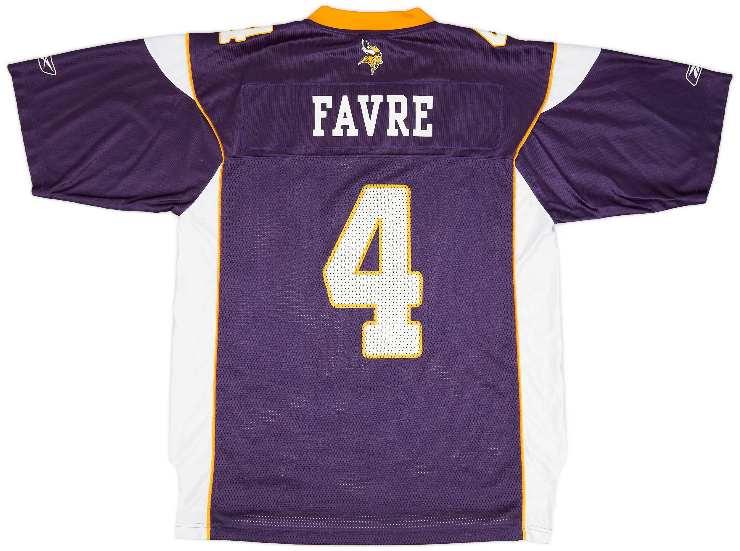 2009-10 Minnesota Vikings Favre #4 Reebok On Field Home Jersey