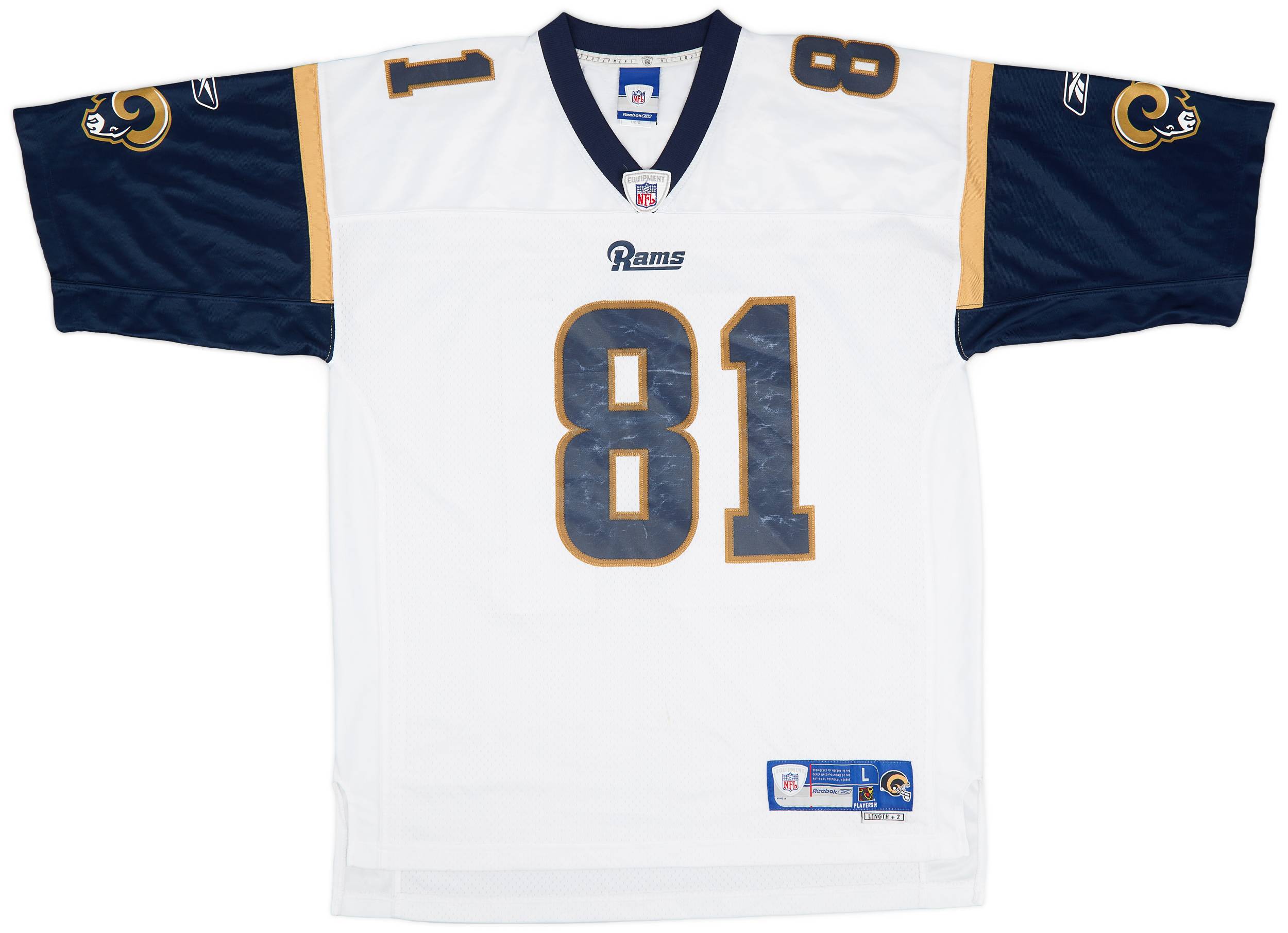 2005 06 St. Louis Rams Holt 81 Reebok Premier Away Jersey Good L