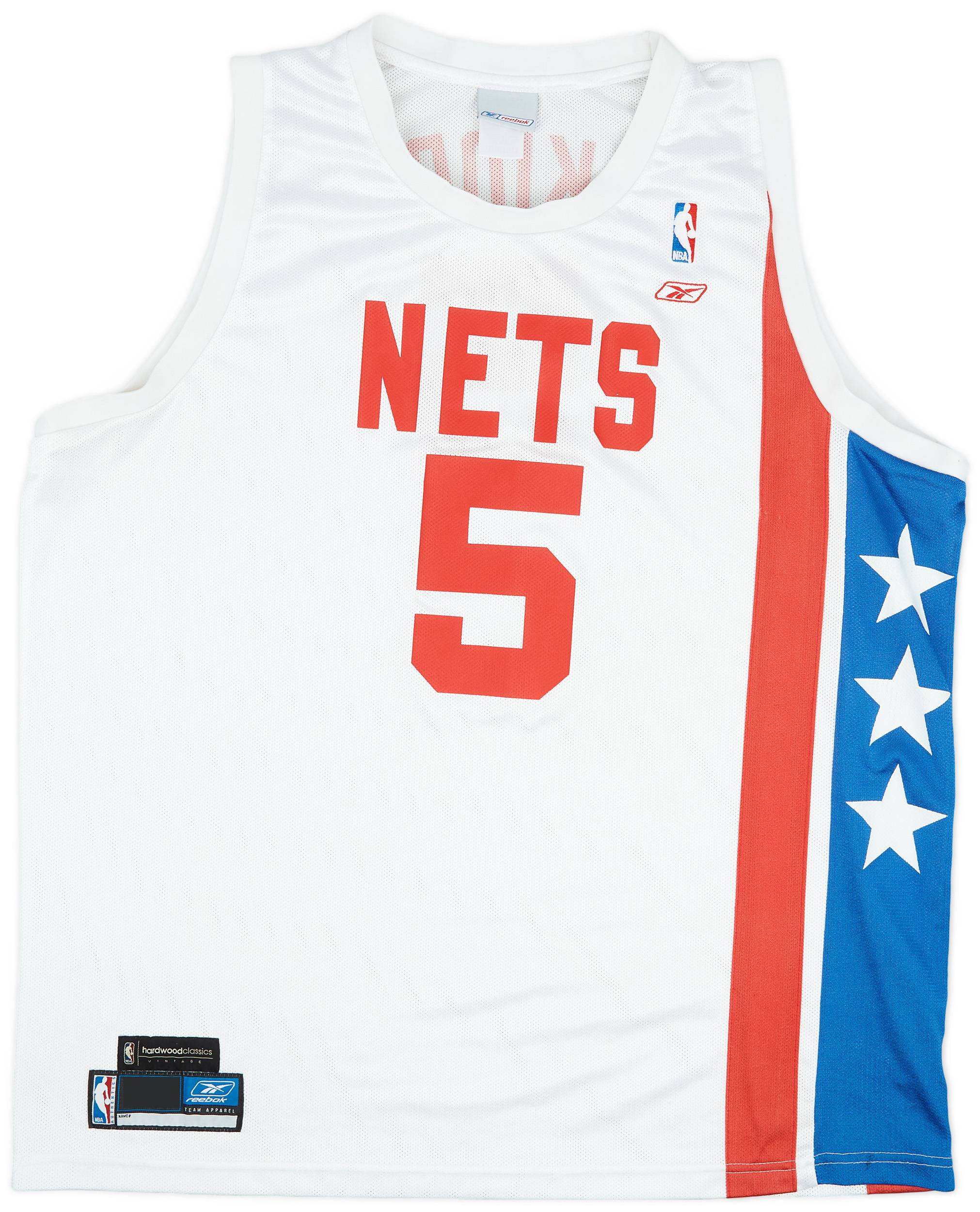2003 06 New Jersey Nets Kidd 5 Reebok Throwback Jersey Excellent XXL