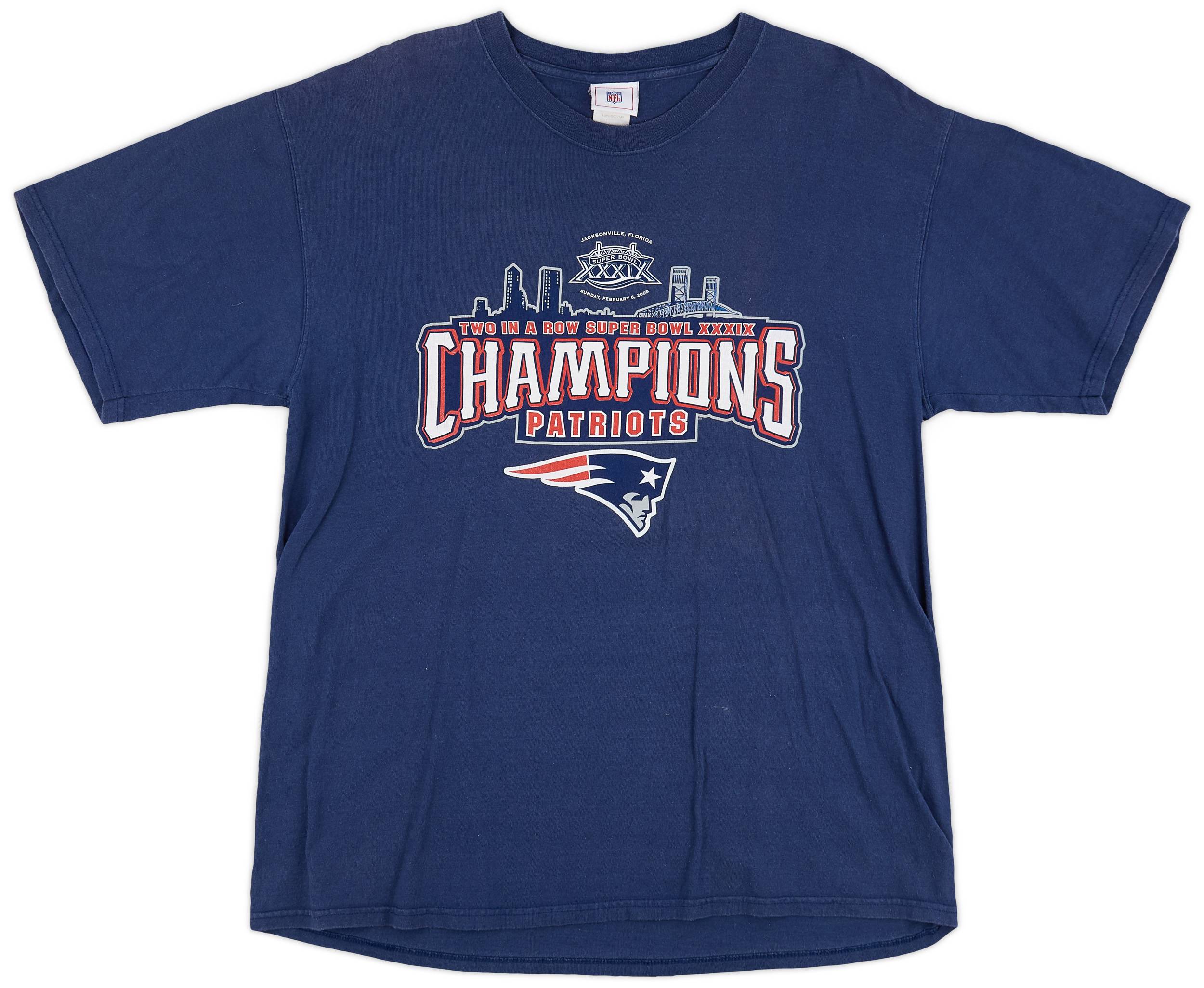 2005 New England Patriots Super Bowl XXXIX Champions Tee (Very Good) L