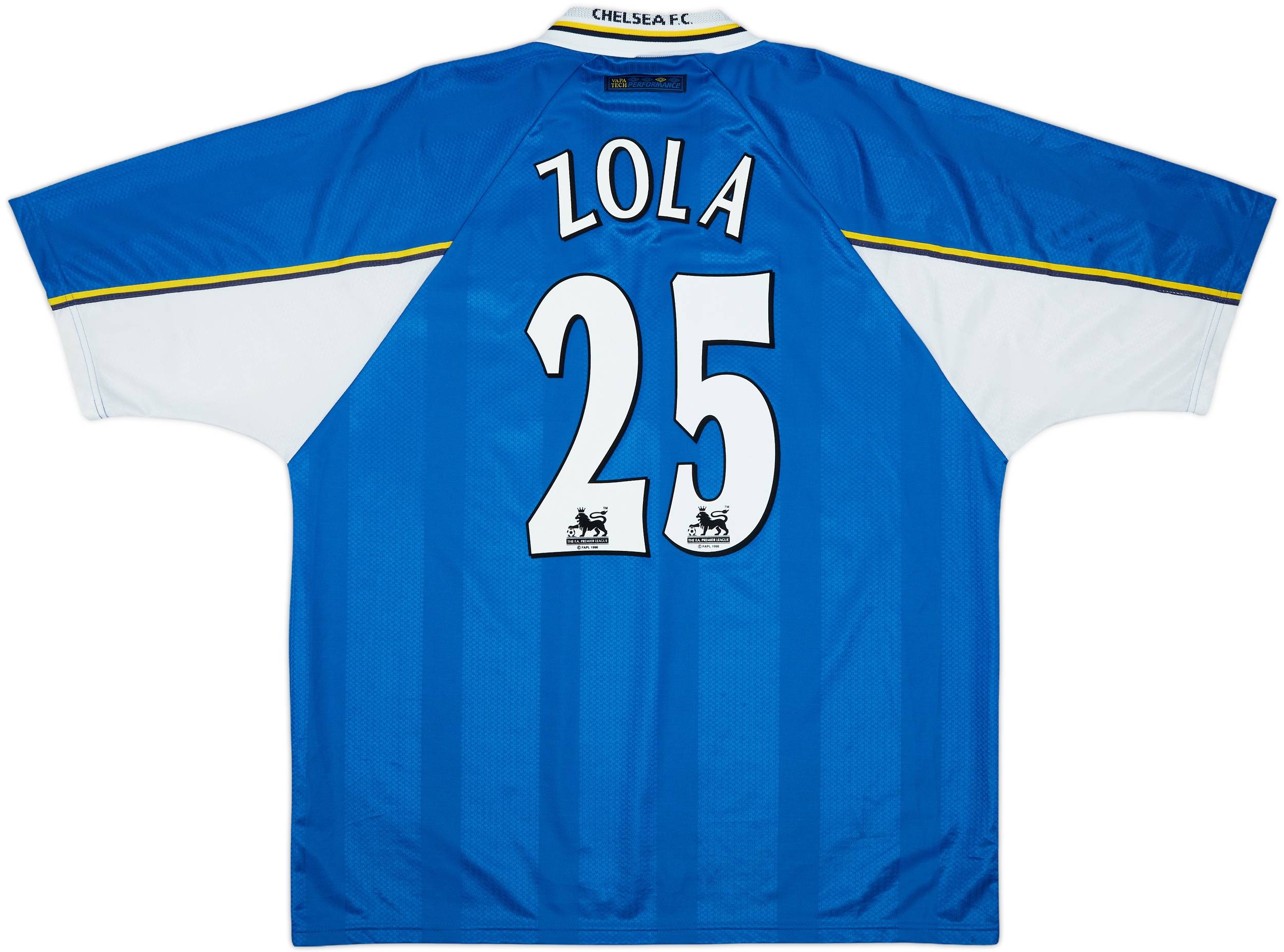 1997-99 Chelsea Home Shirt Zola #25 - 8/10 - (XXL)