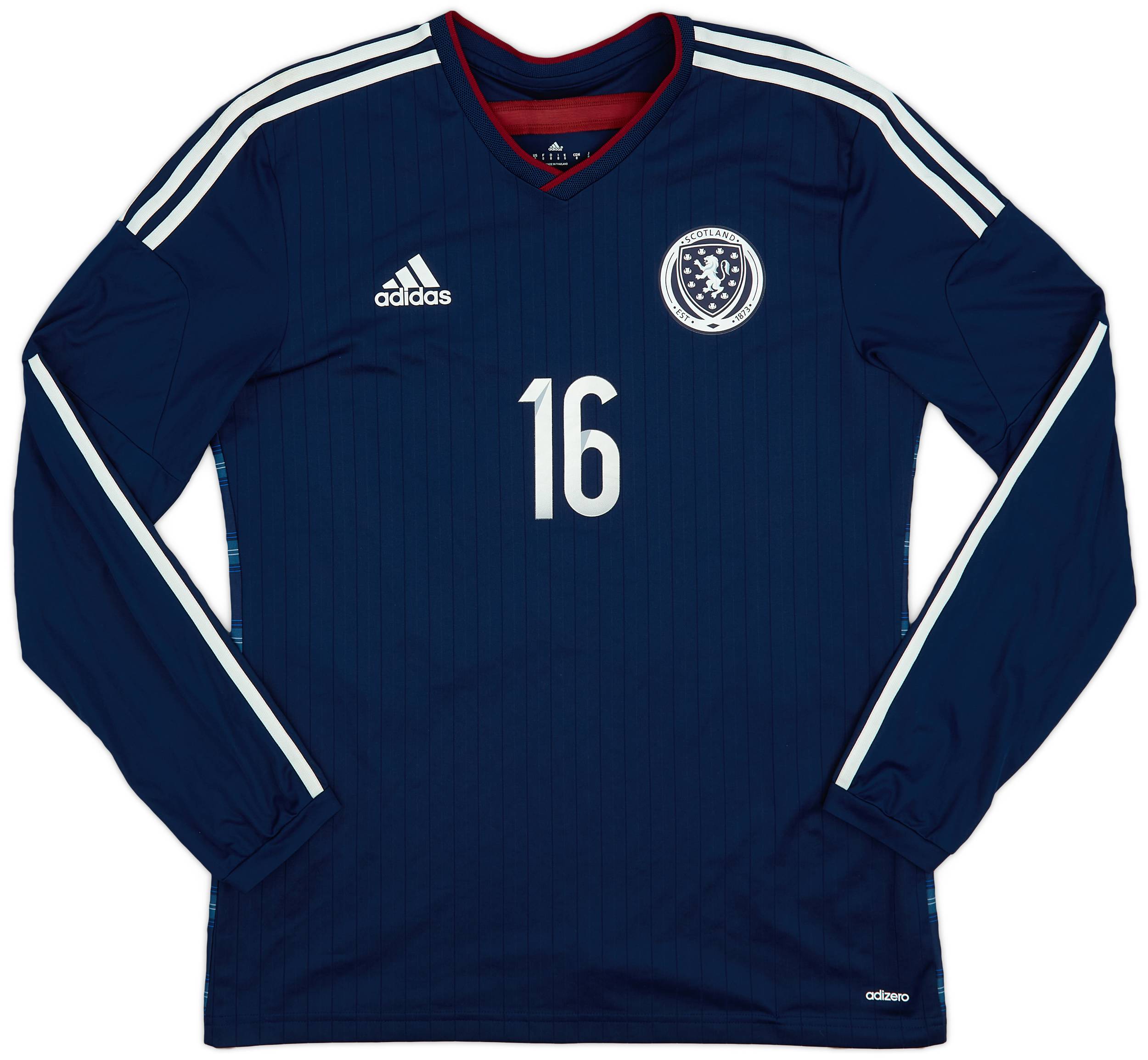2014-15 Scotland Player Issue Home L/S Shirt #16 - 9/10 - (L)