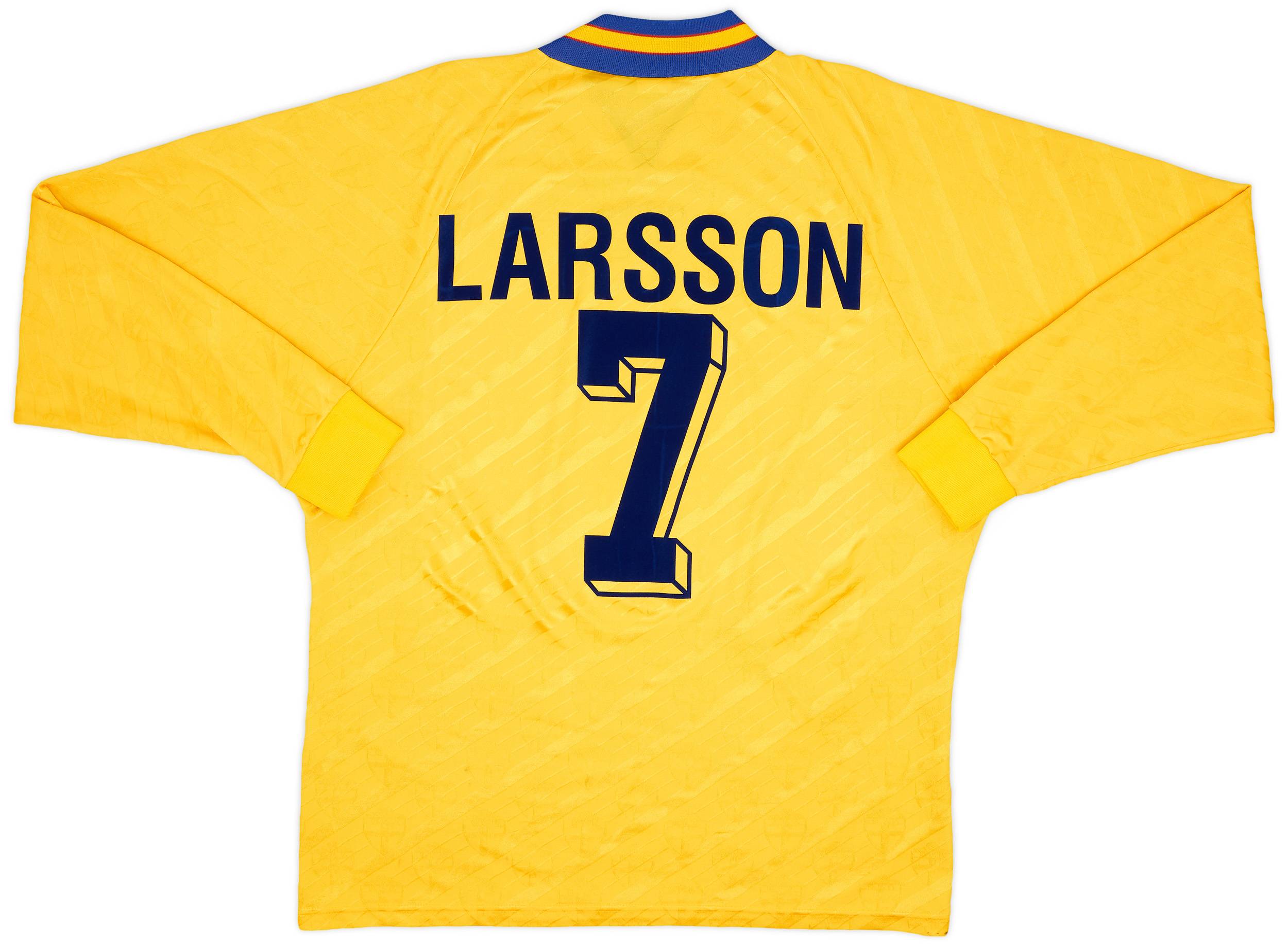 1994-96 Sweden Home L/S Shirt Larsson #7 - 7/10 - (XXL)