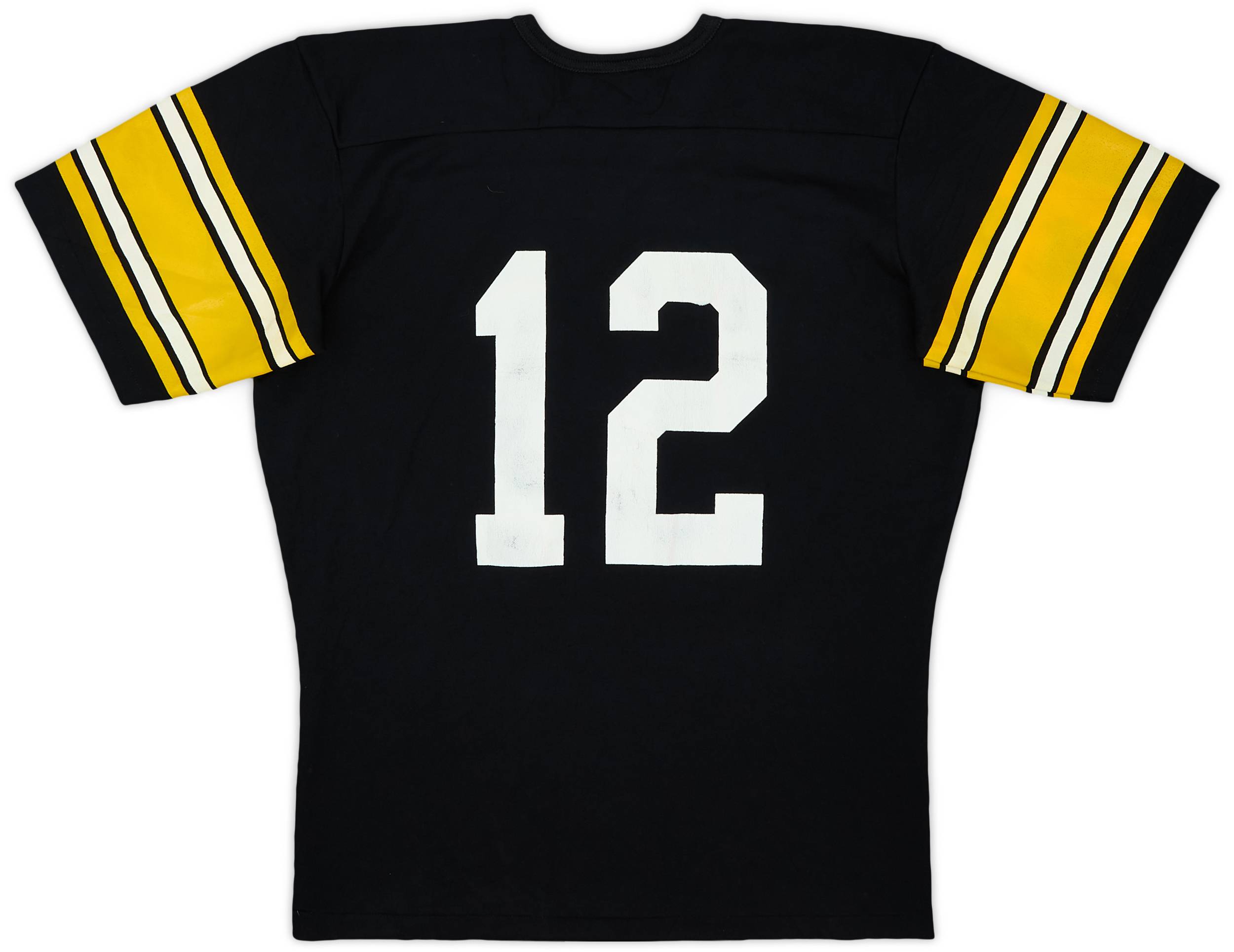 シャツ 70s football tshirt Black vintage 1970s Pittsburgh Steelers Bradshaw #12 Rawlings Home Jersey - 7/10
