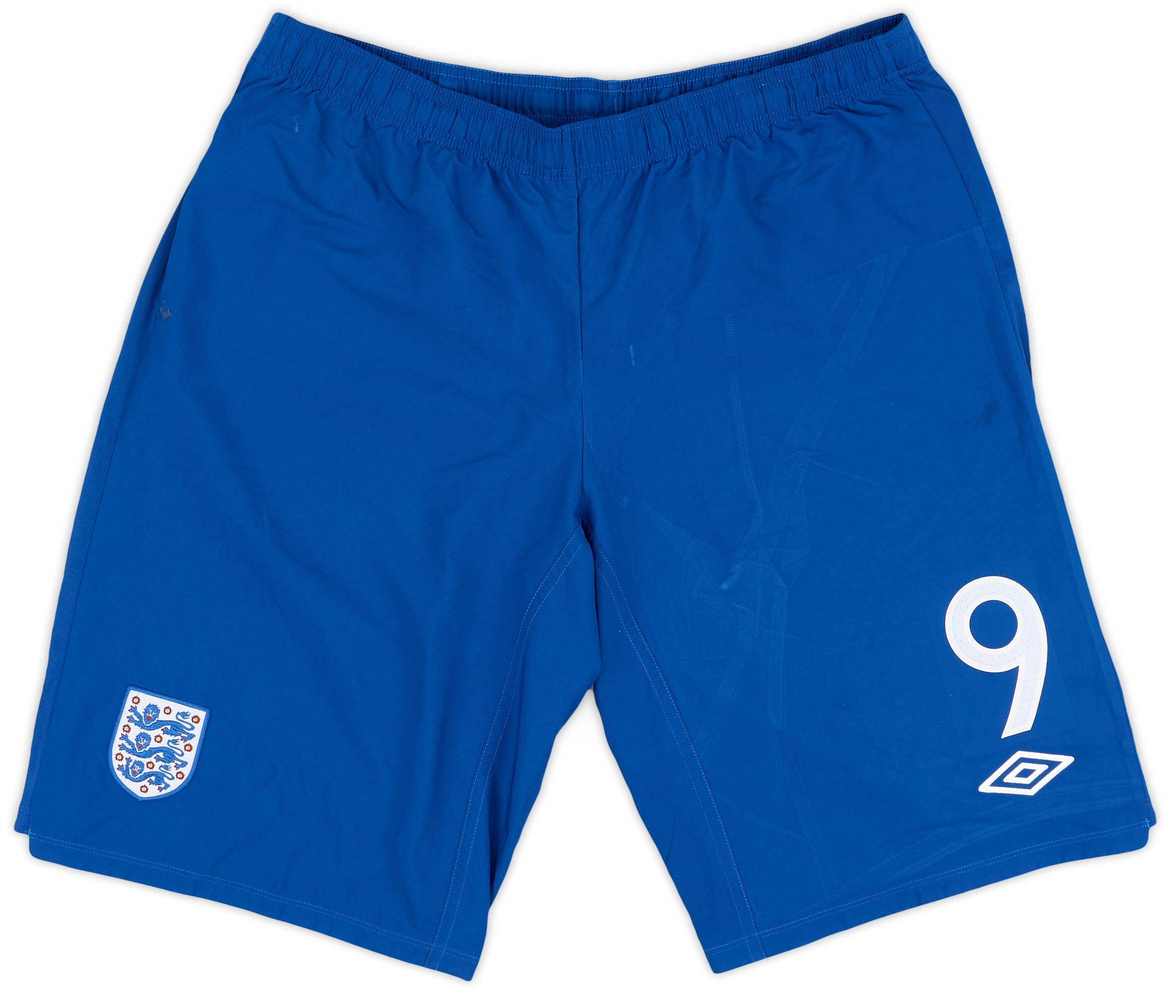 2011-12 England Match Worn Home Shorts #9 (Crouch)