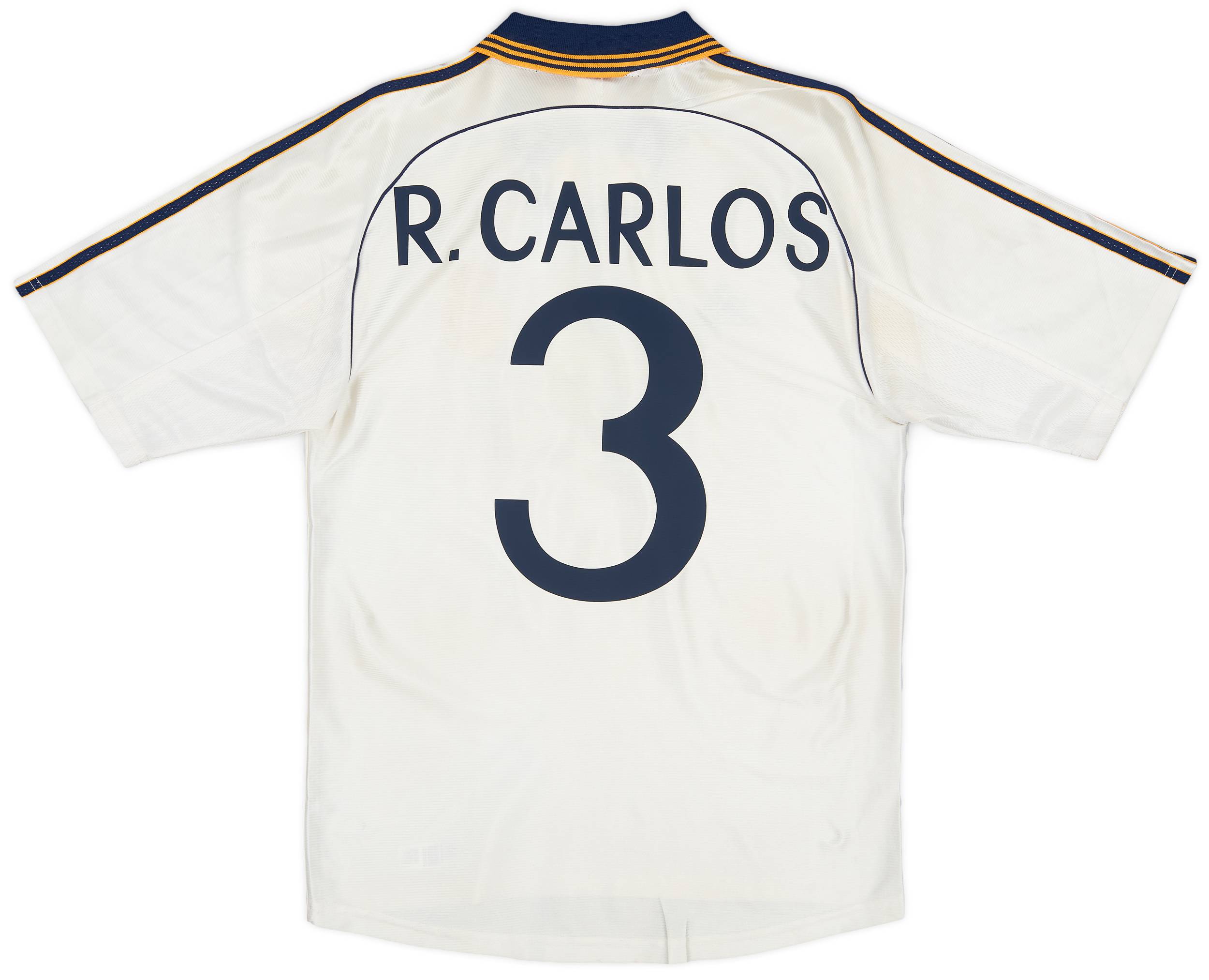 1998-00 Real Madrid Home Shirt R.Carlos #3 - 4/10 - (S)