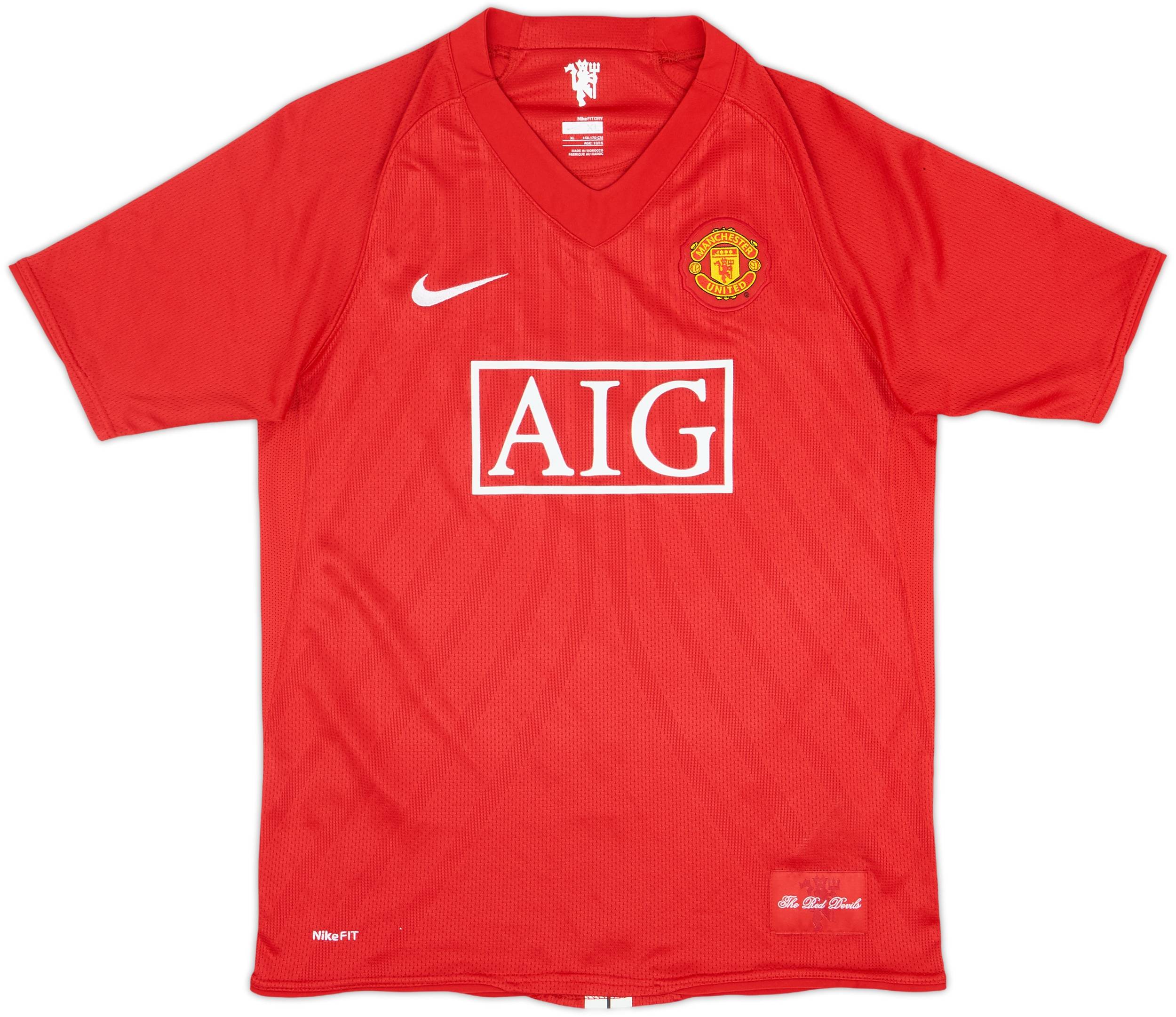 2007-09 Manchester United Home Shirt Ronaldo #7 - 8/10 - (XL.Boys)