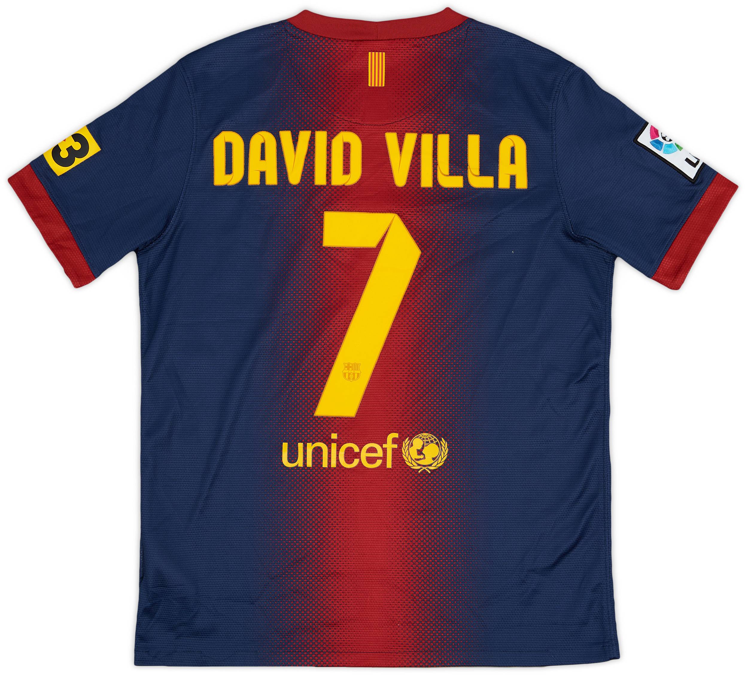 2012-13 Barcelona Home Shirt David Villa #7 - 7/10 - (L.Boys)