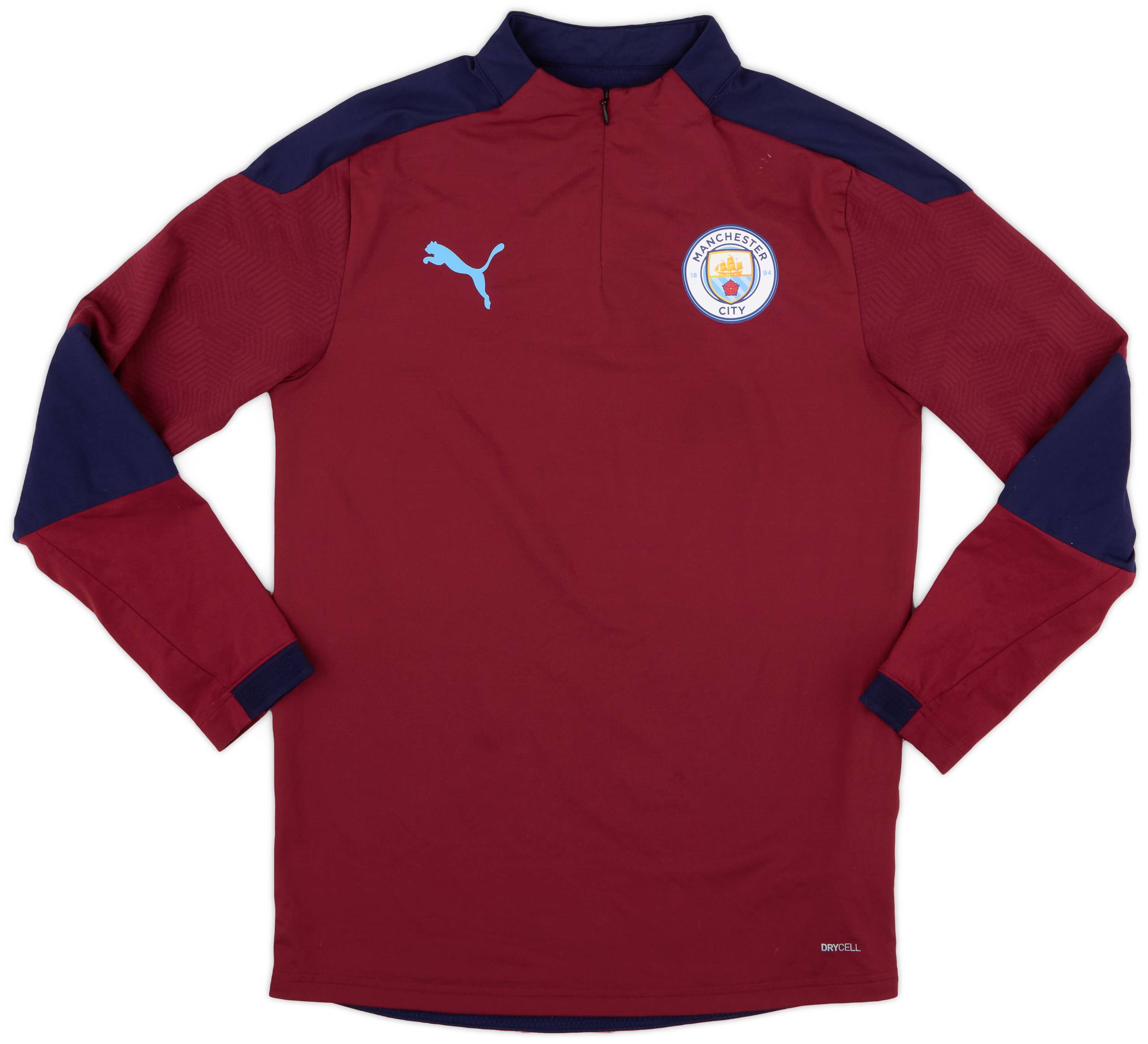 2020-21 Manchester City Puma 1/4 Zip Drill Top - 8/10 - (L.Boys)
