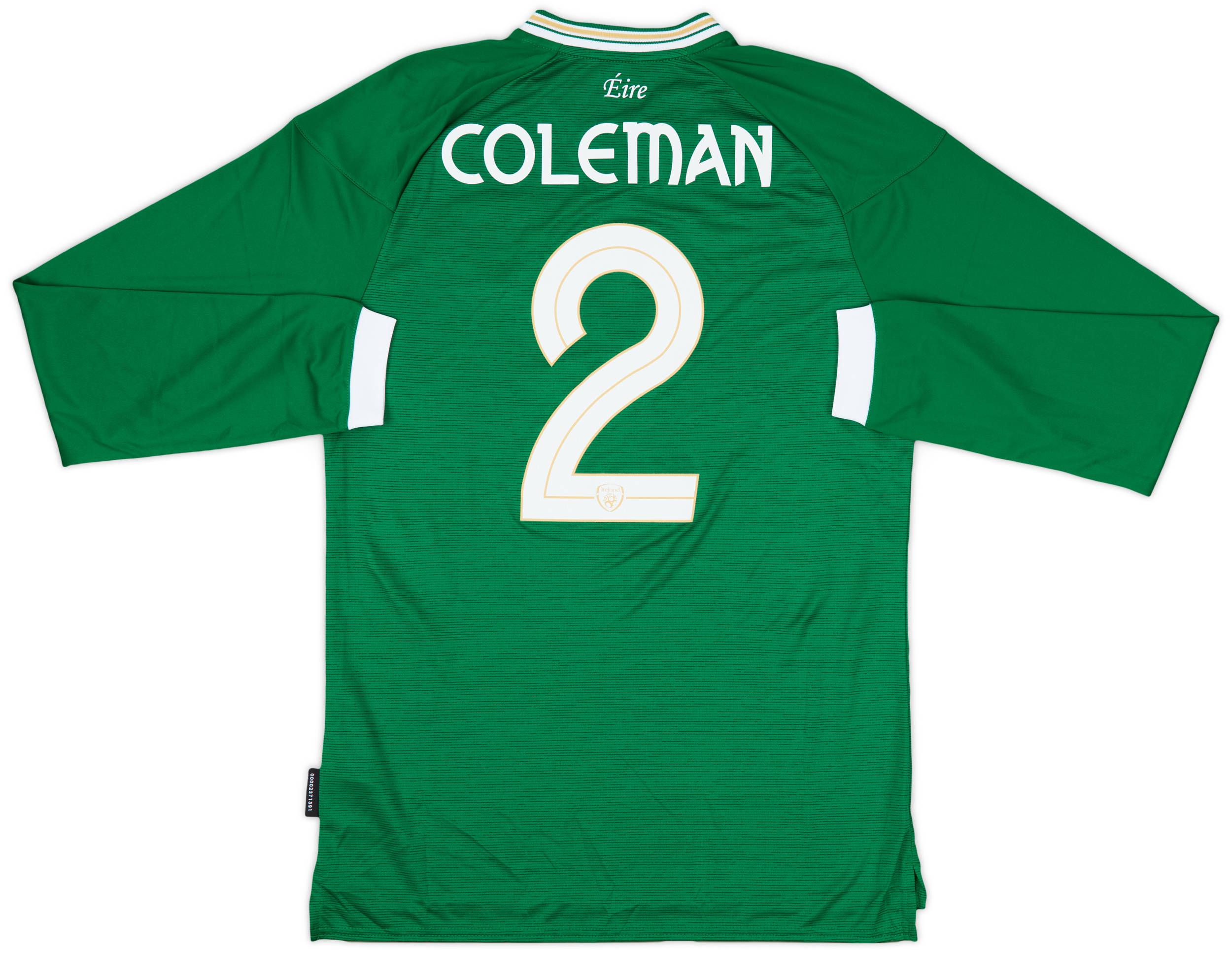2011 Ireland Home L/S Shirt Coleman #2 (M)