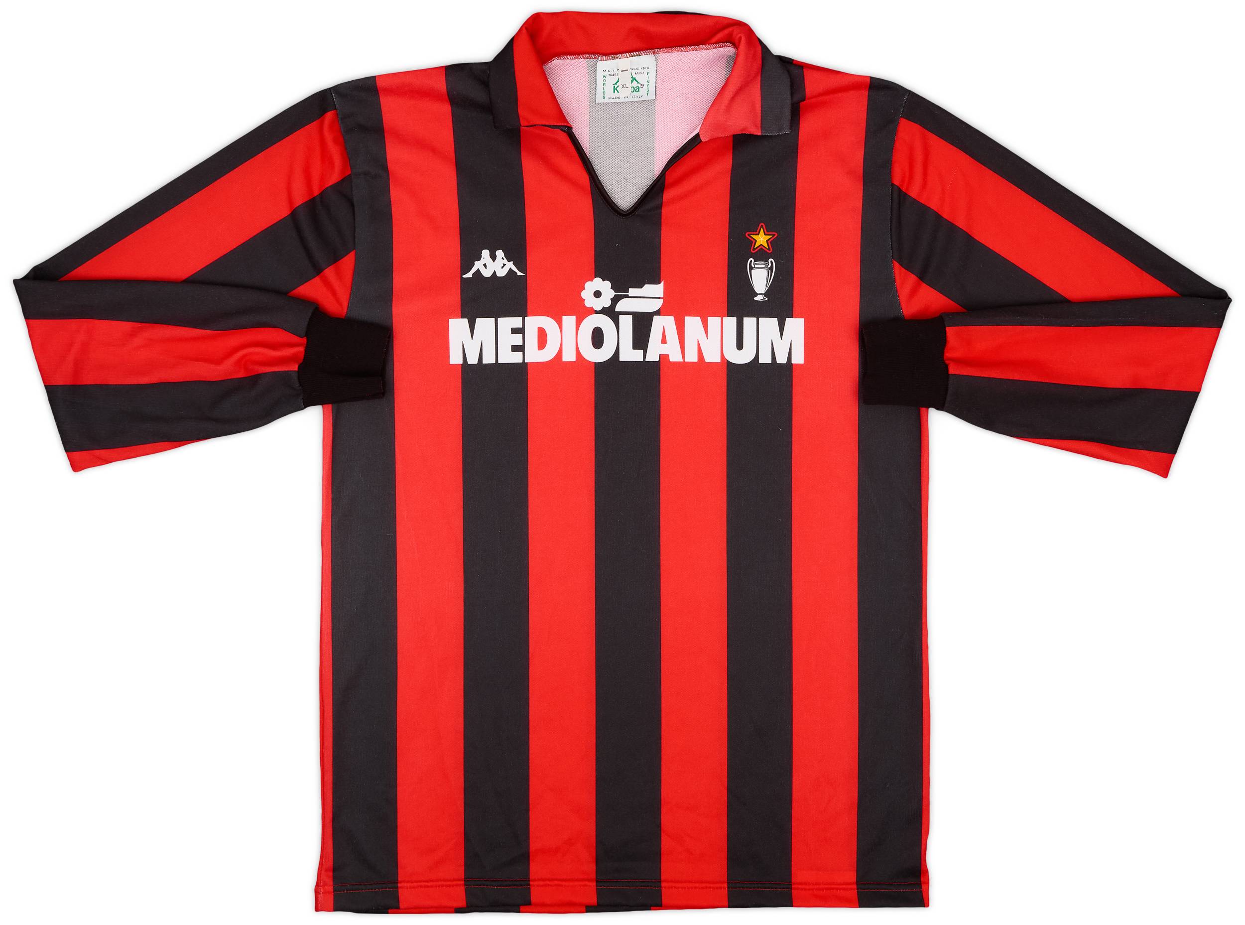 1989-90 AC Milan Basic Home L/S Shirt - 8/10 - (XL)