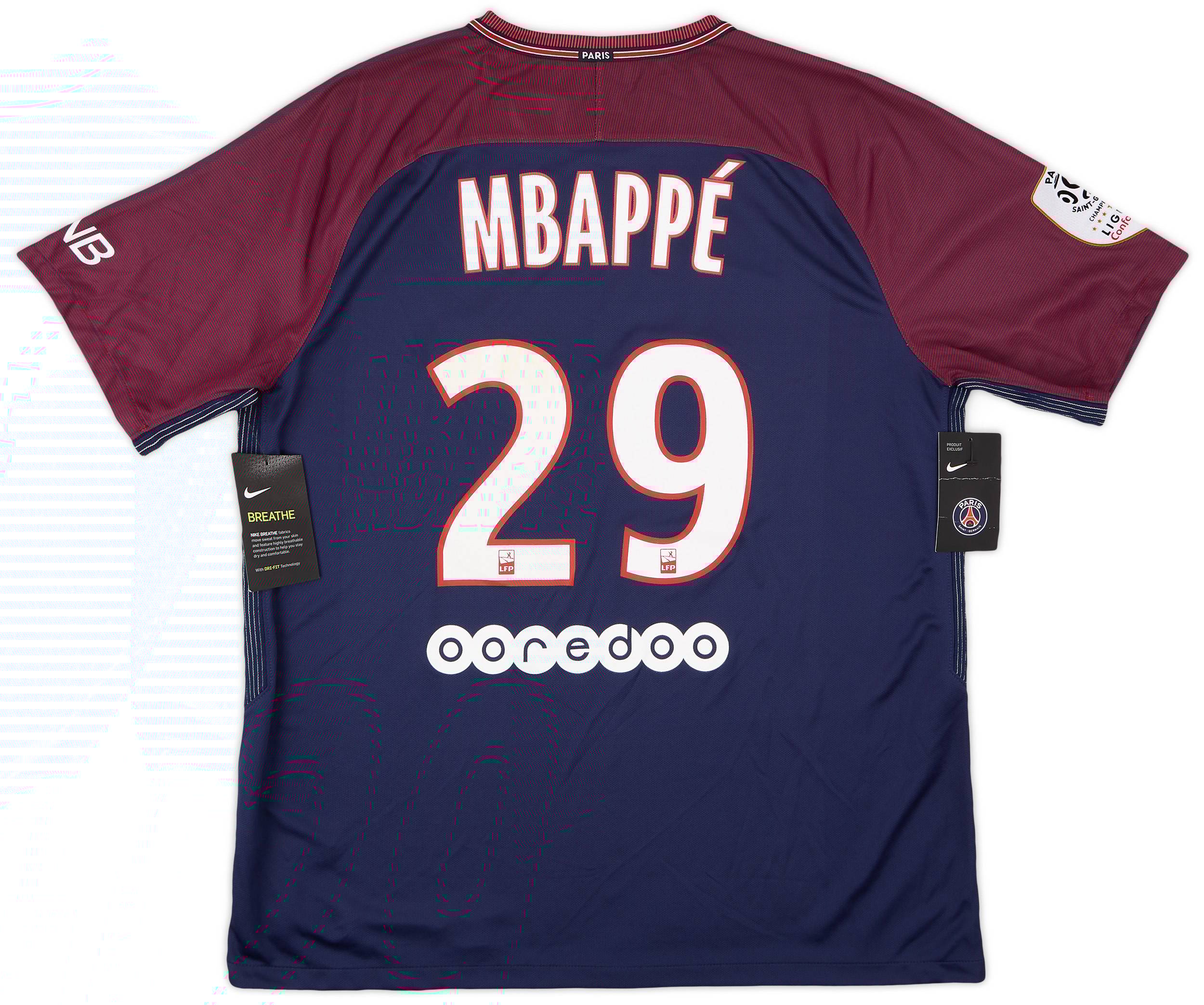 2017-18 Paris Saint-Germain Home Shirt Mbappe #29 (XL)