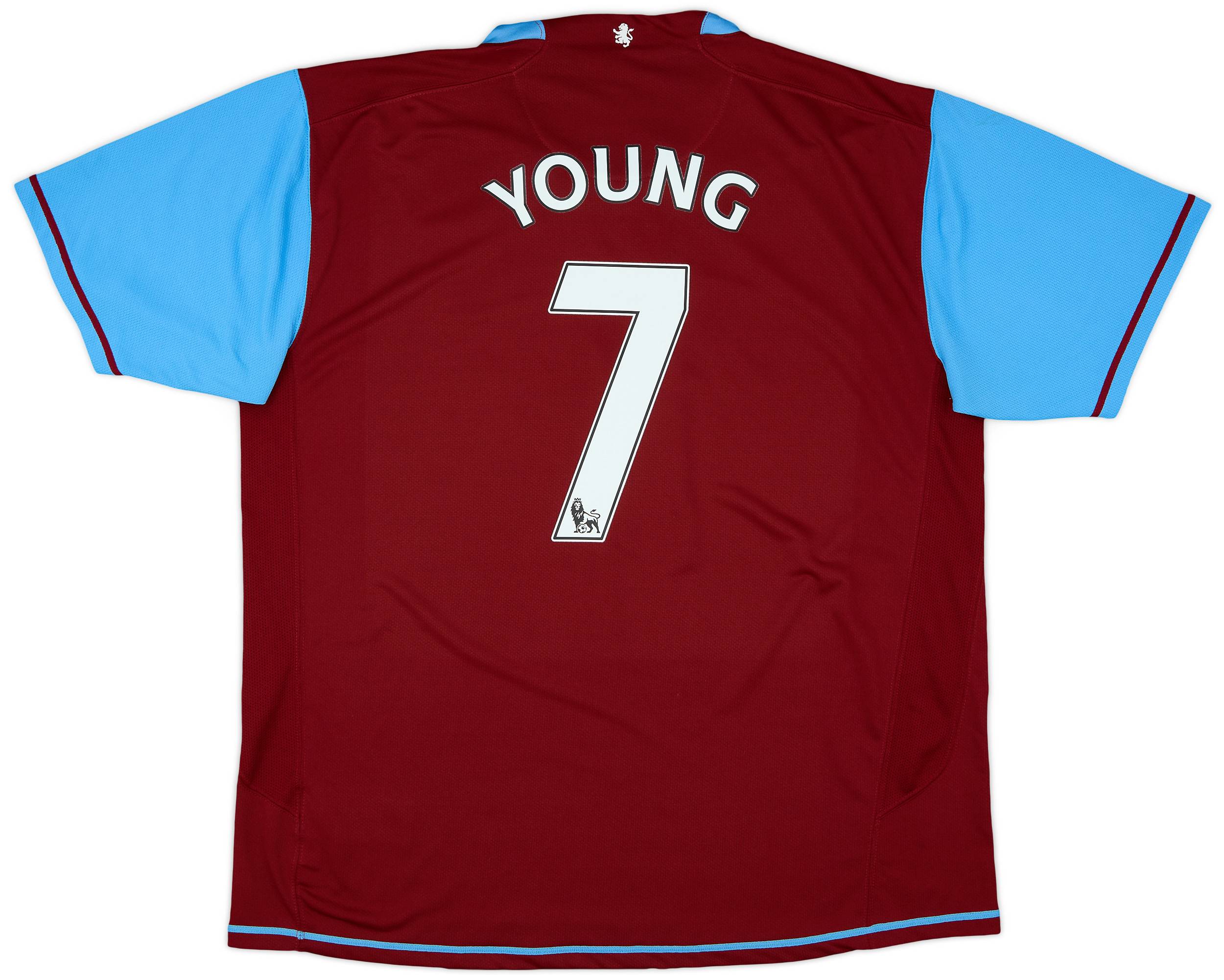 2007-08 Aston Villa Home Shirt Young #7 - 6/10 - (XL)