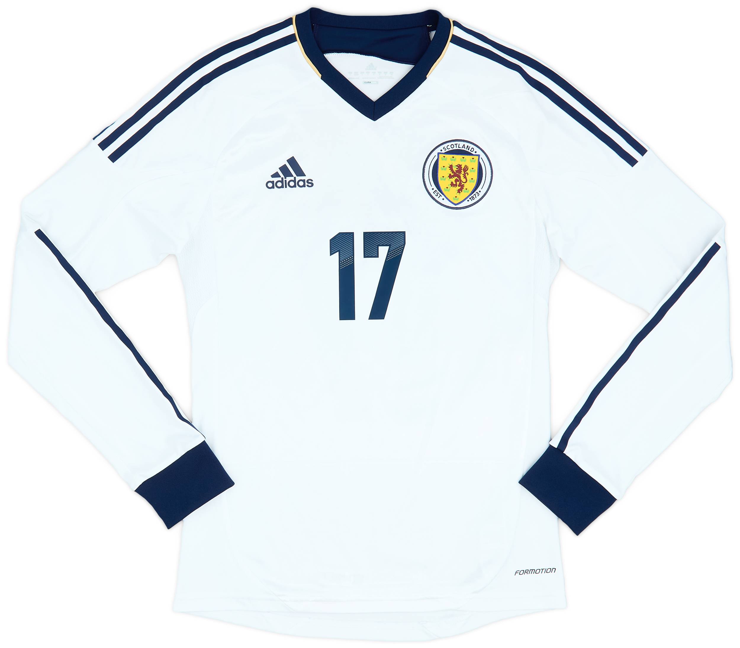 2012-14 Scotland Authentic Away L/S Shirt #17 - 9/10 - (S)