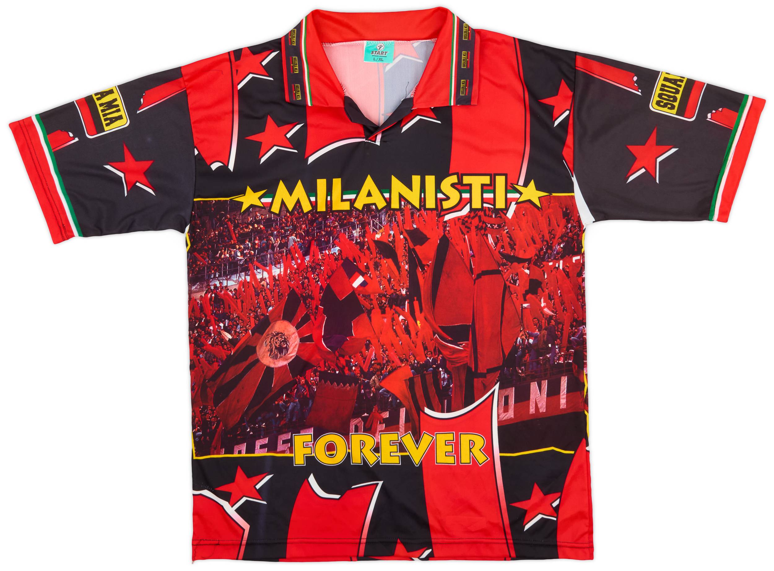 1990s AC Milan 'Milanisti Forever' Graphic Shirt #9 - 8/10 - (L/XL)