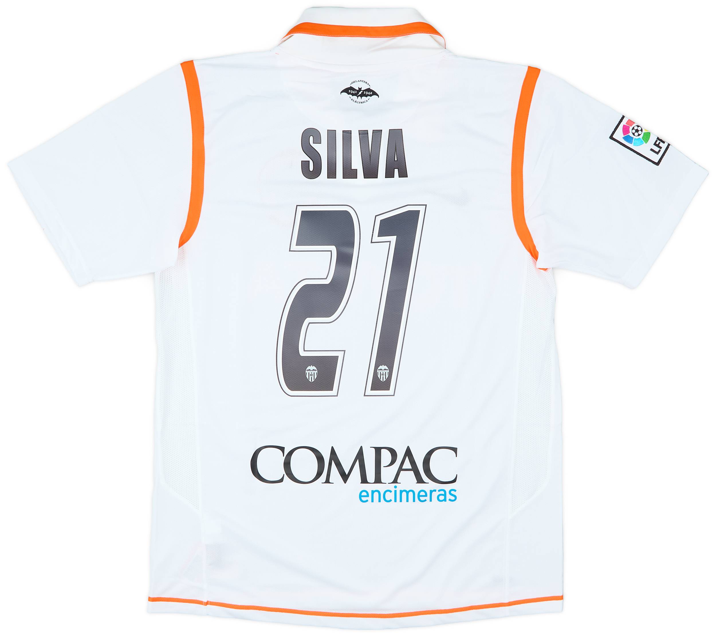 2007-08 Valencia Home Shirt Silva #21 (M)