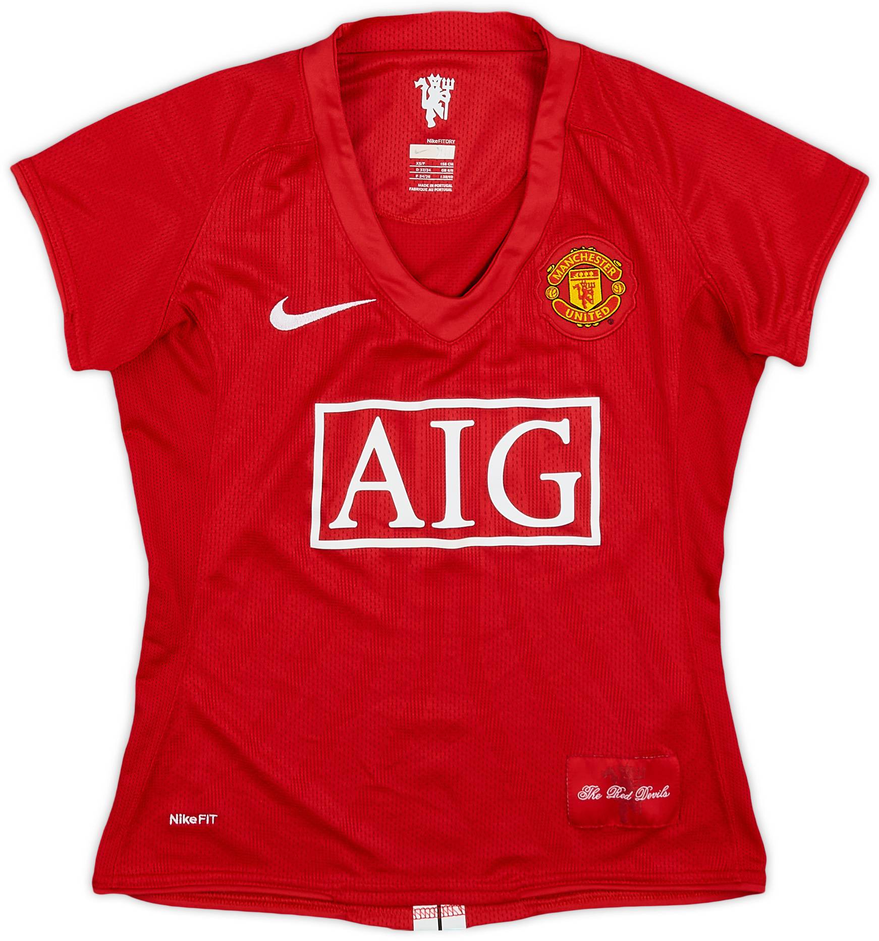 2007-09 Manchester United Home Shirt - 8/10 - (Women's XS)