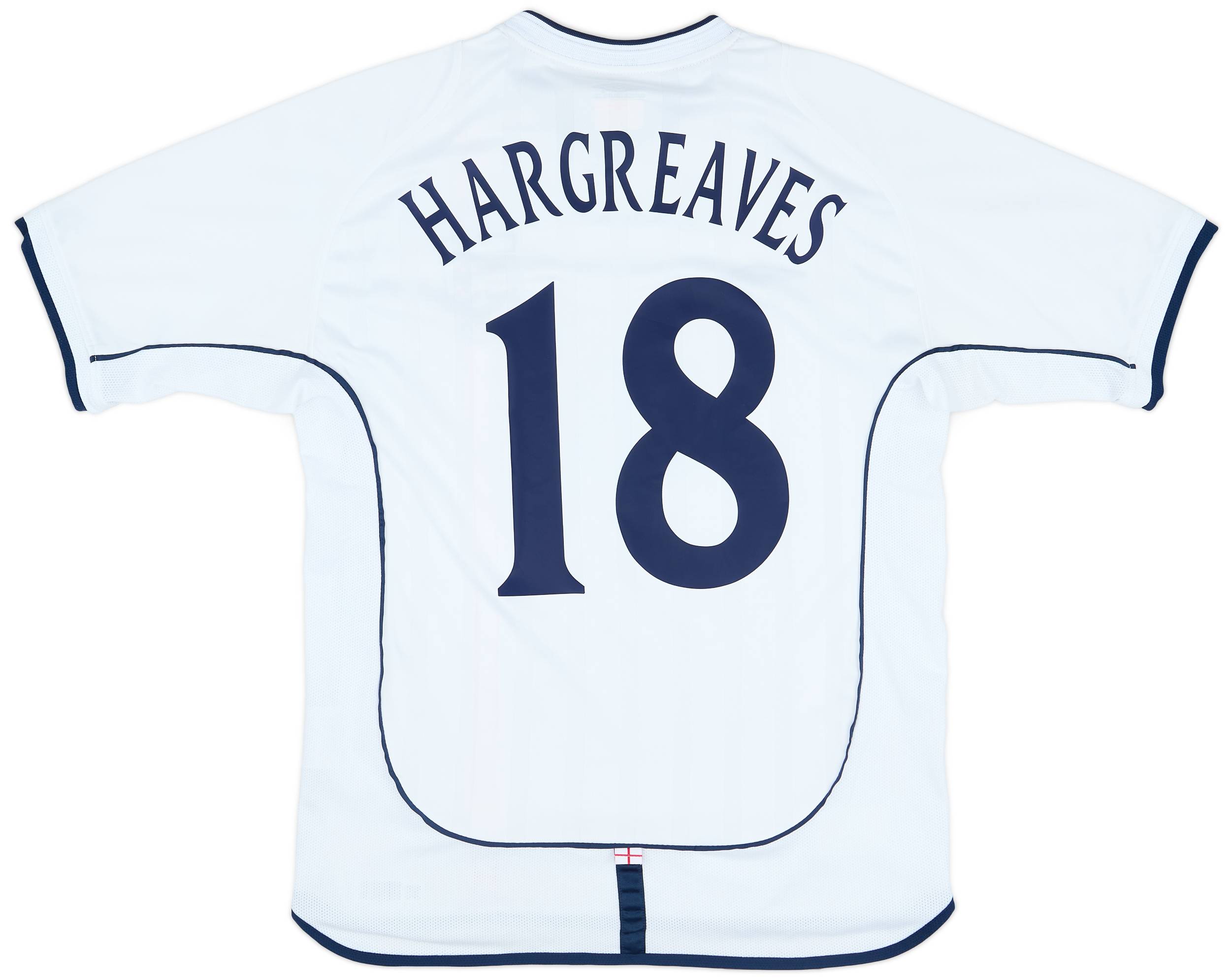 2001-03 England Home Shirt Hargreaves #18 - 9/10 - (M)