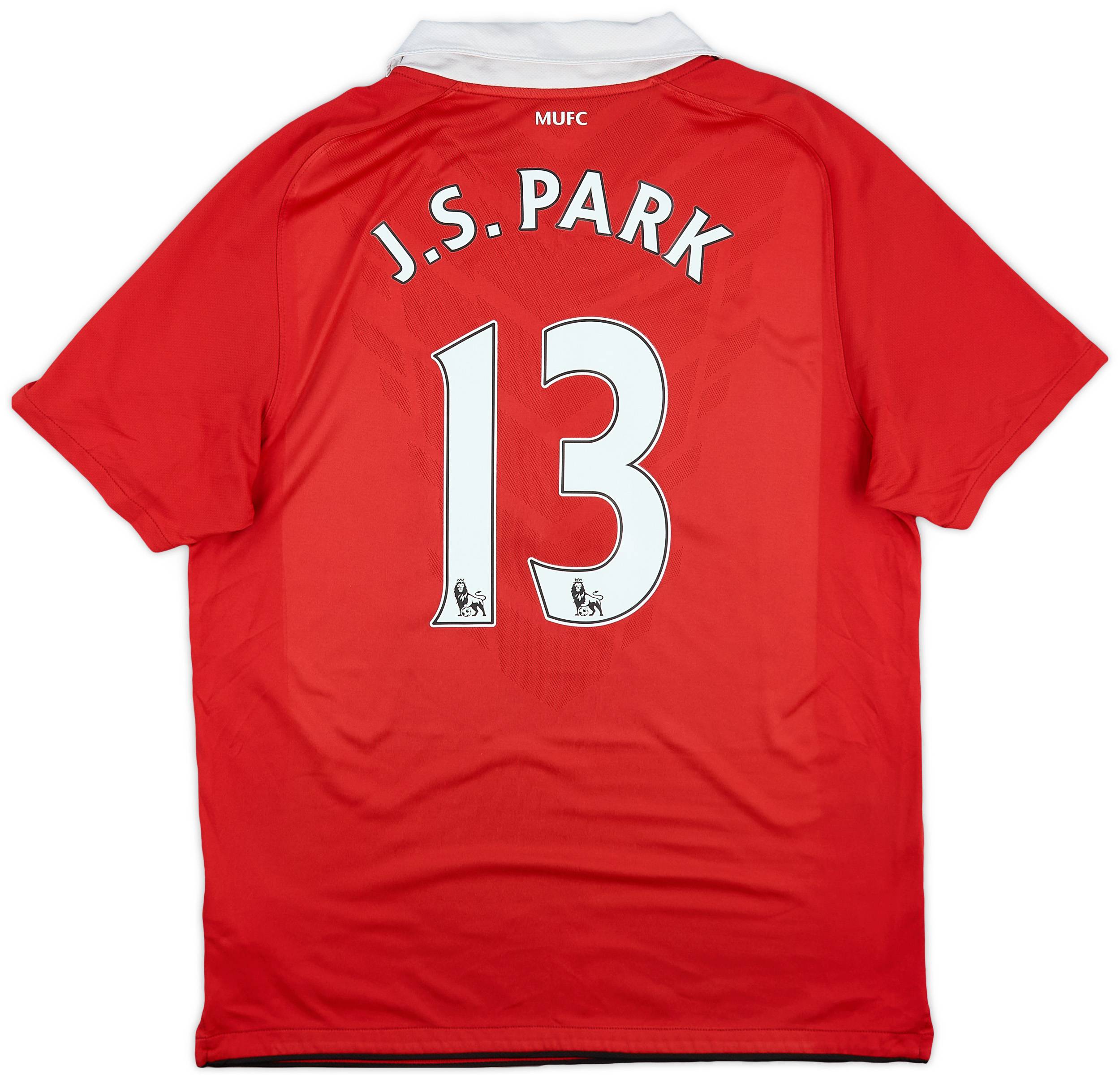 2010-11 Manchester United Home Shirt J.S. Park #13 - 9/10 - (L)