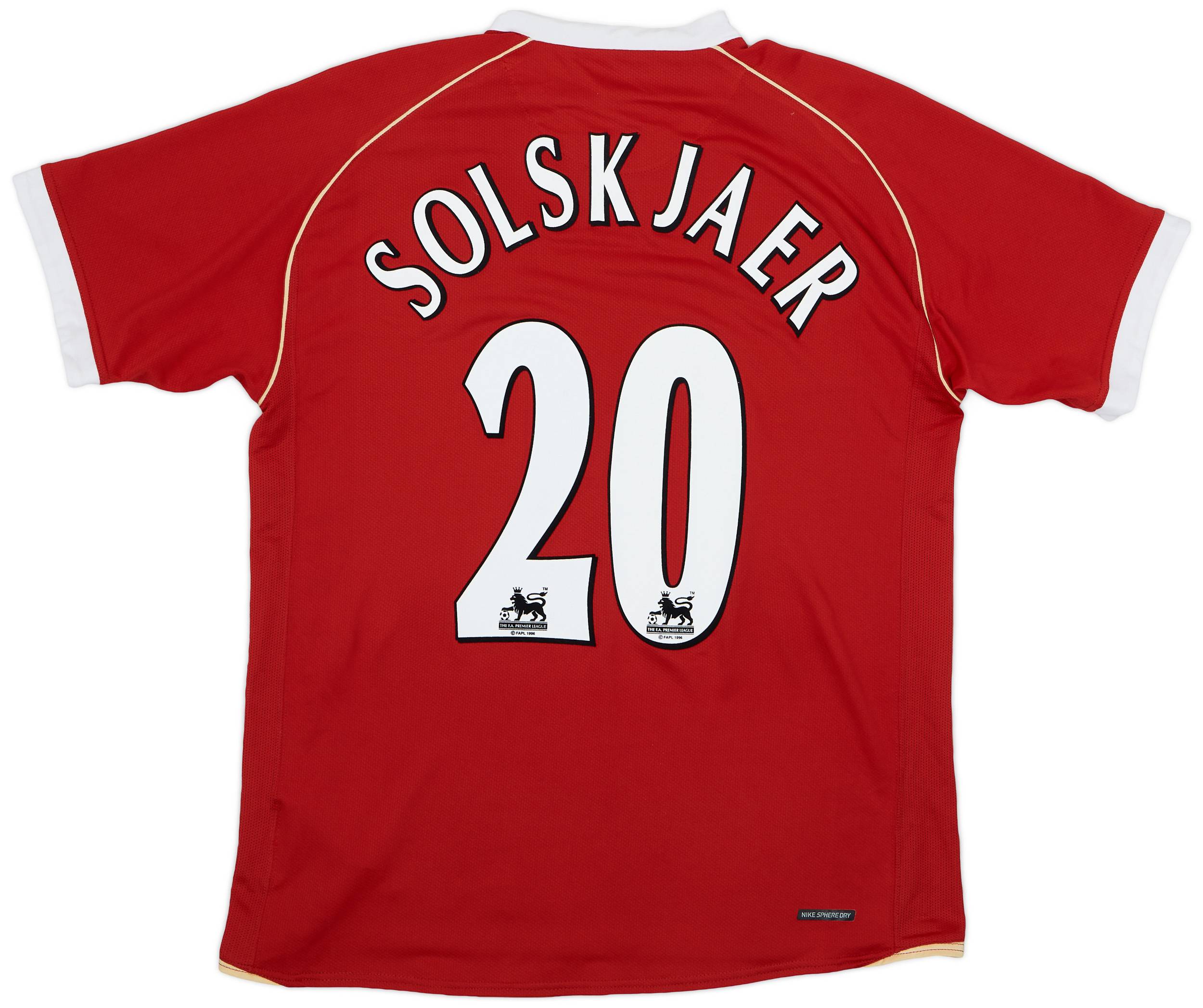 2006-07 Manchester United Home Shirt Solskjaer #20 - 9/10 - (L)