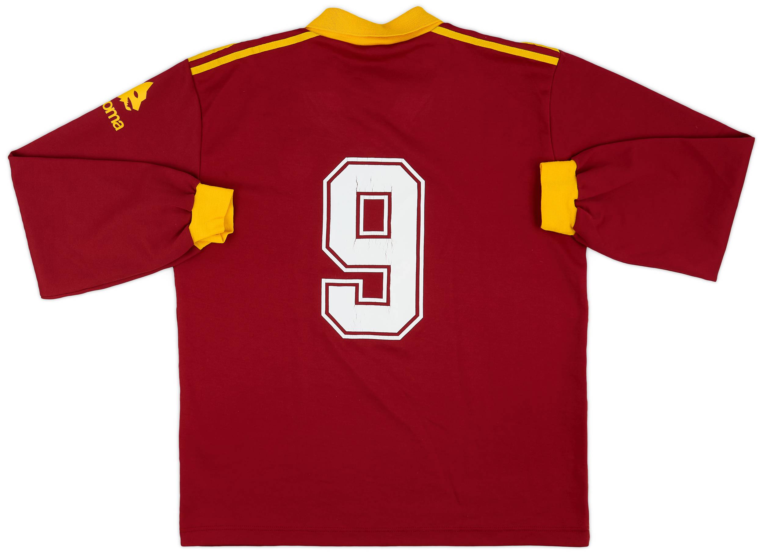 イタリア製 アディダス ASローマ1991/92 ホーム長袖シャツ 欧州Sサイズ Vintage AS Roma 91/92 Home Size S adidas Soccer Long Sleeve
