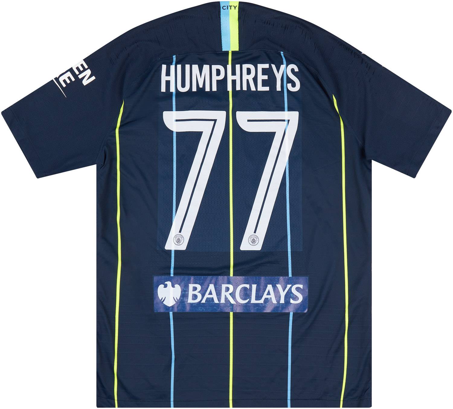 2018 19 Manchester City Match Issue ICC Away Shirt Humphreys 77