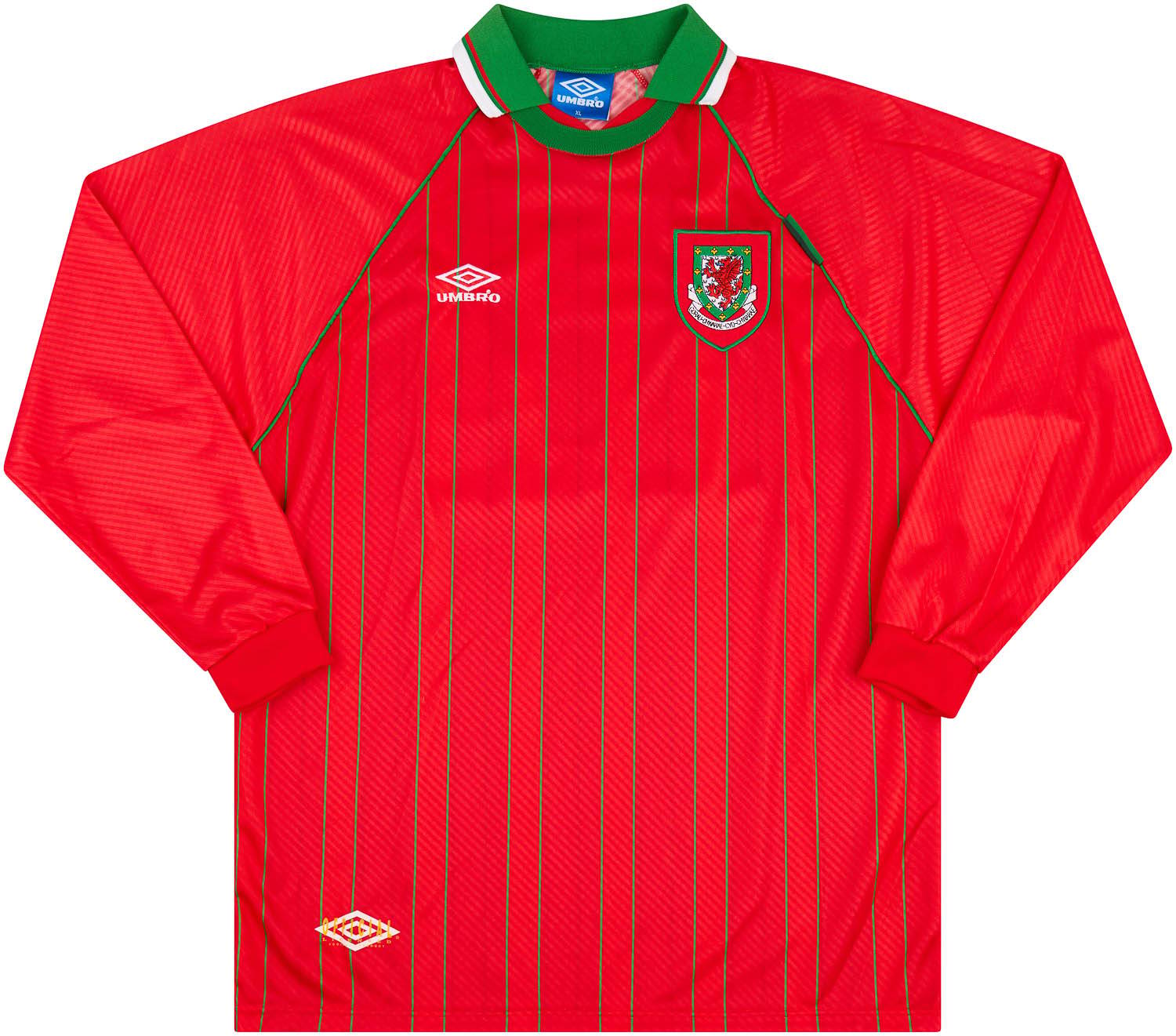 1994-96 Wales Match Issue Home L/S Shirt #13 (Symons)