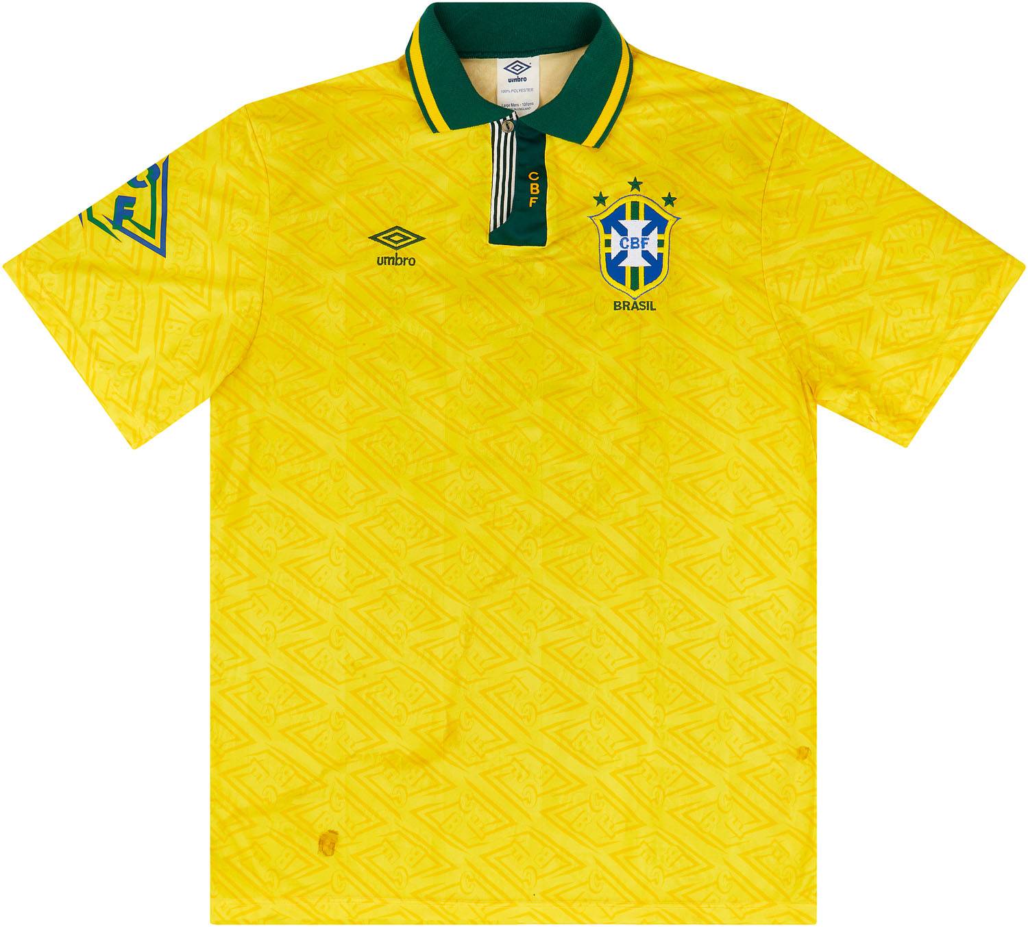 1992 Brazil Match Worn Home Shirt #19 (Evair) v USA