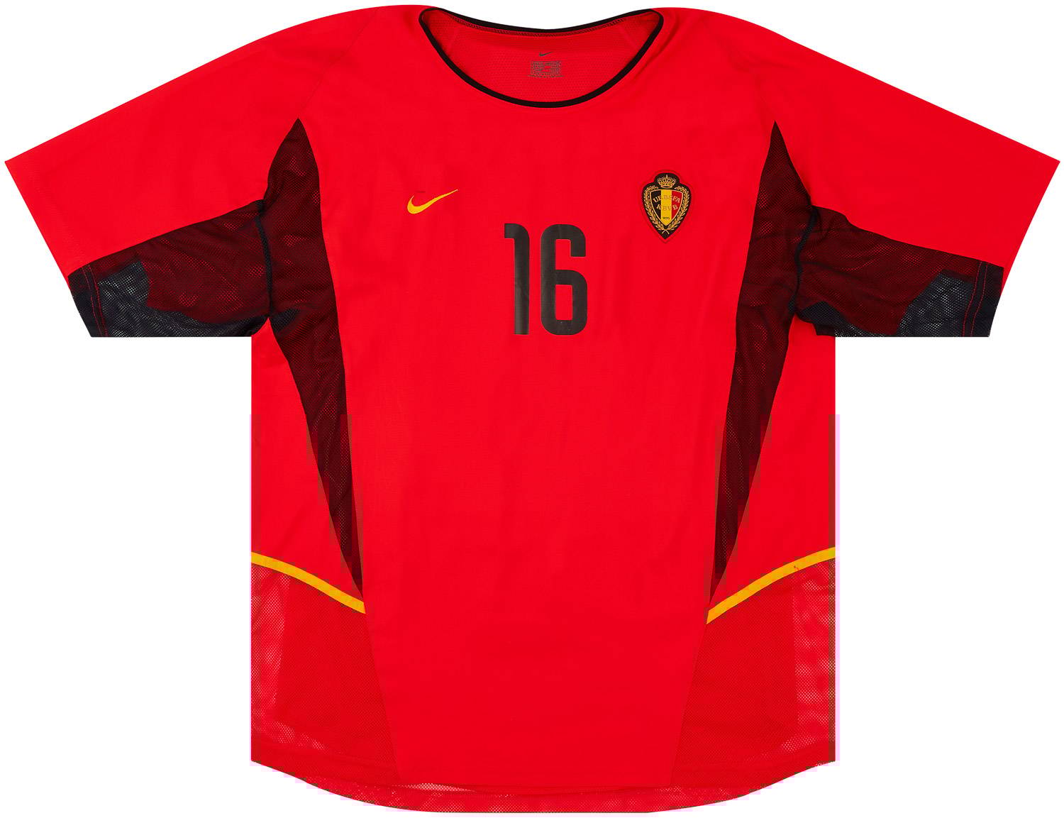 2003 Belgium Match Worn Home Shirt #16 (Soetaers) v Netherlands