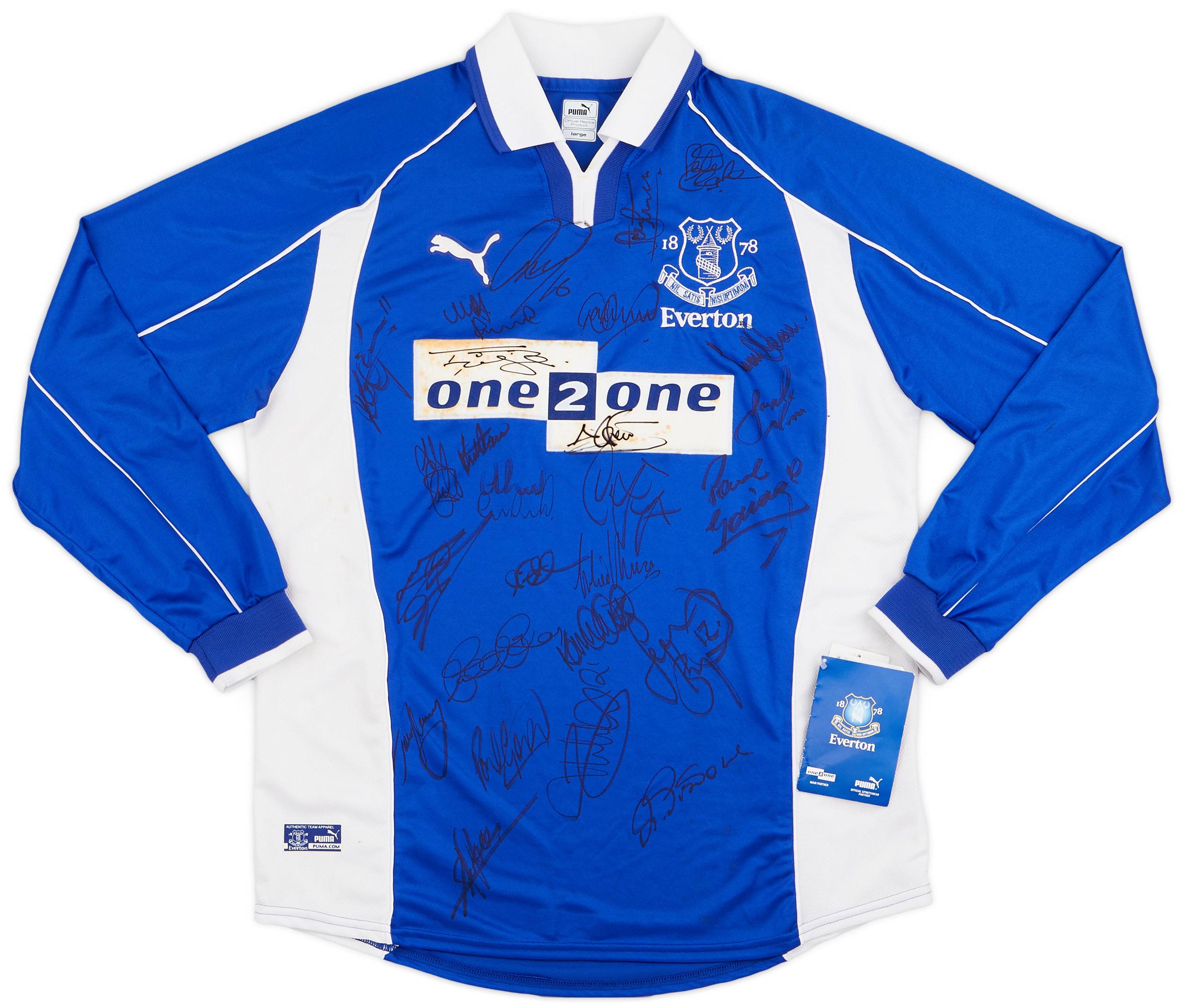 2000-02 Everton Signed Home L/S Shirt (L)