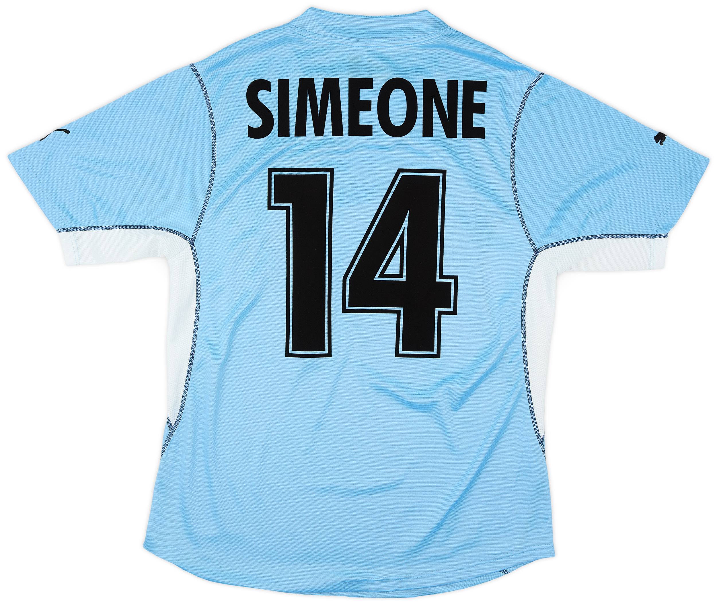 2001-02 Lazio Home Shirt Simeone #14 - 7/10 - (M)