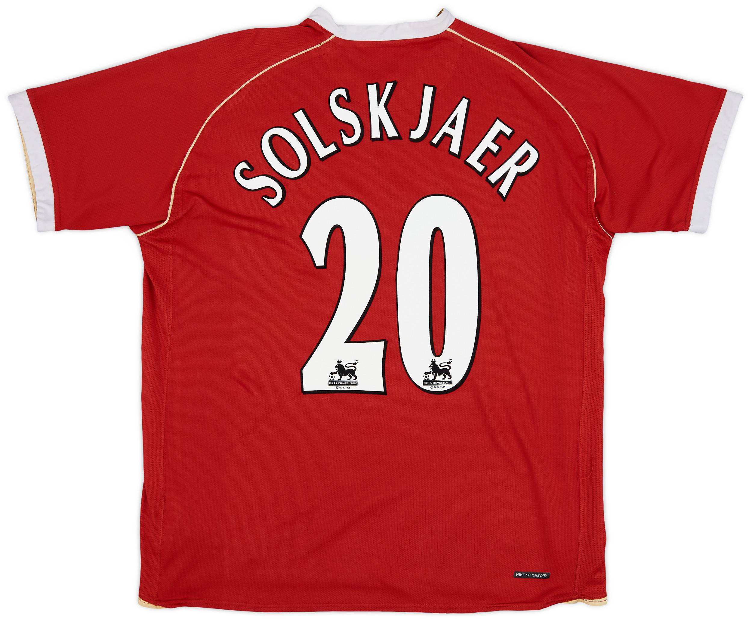 2006-07 Manchester United Home Shirt Solskjaer #20 - 8/10 - (XL)