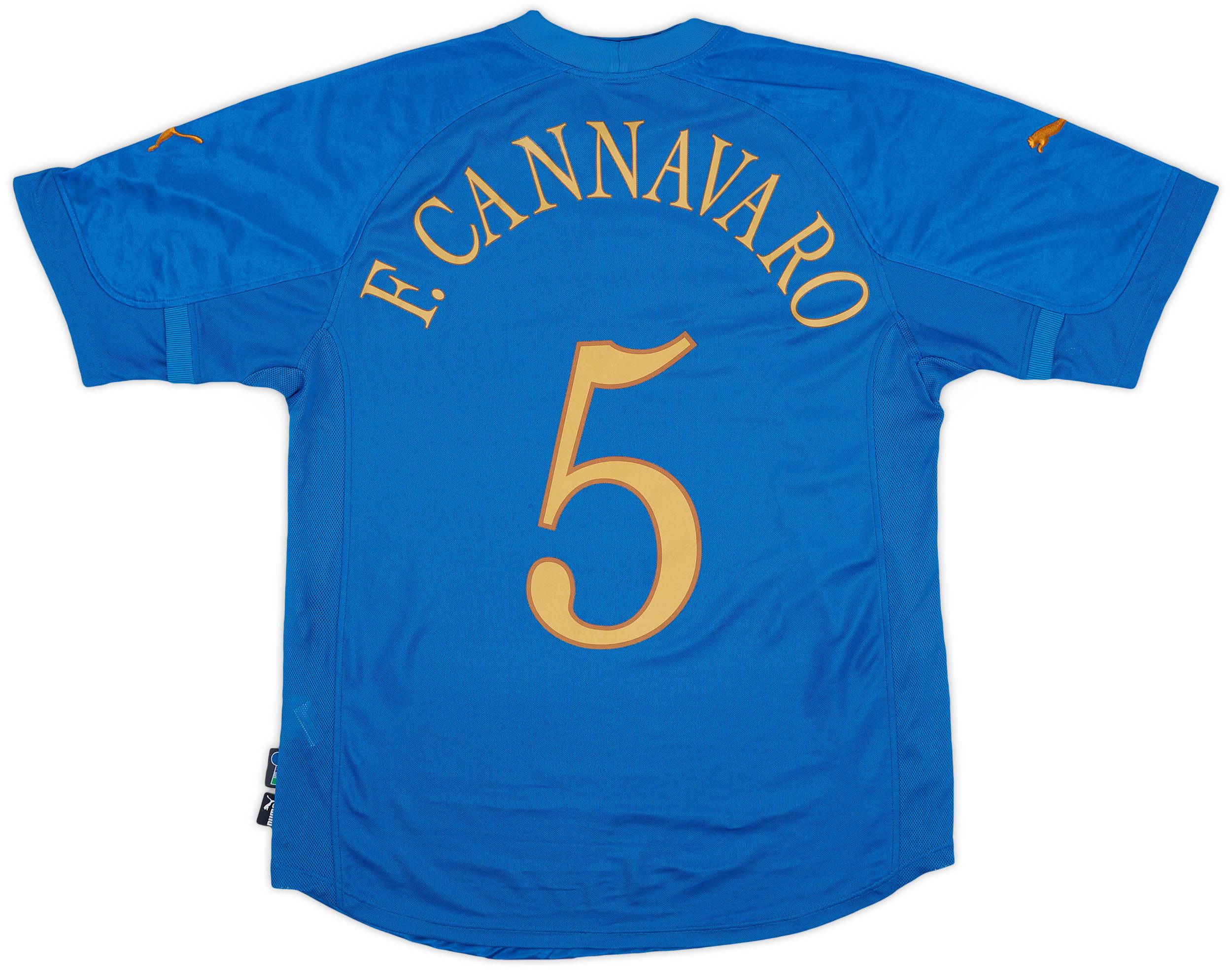2004-06 Italy Home Shirt F.Cannavaro #5 - 7/10 - (L)