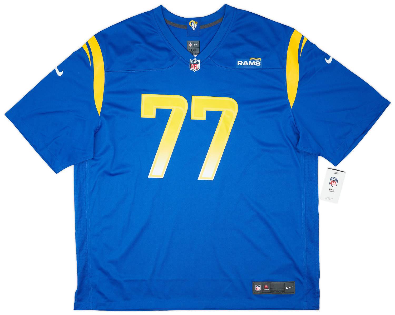 2020 21 LA Rams Whitworth 77 Nike Game Home Jersey 3XL