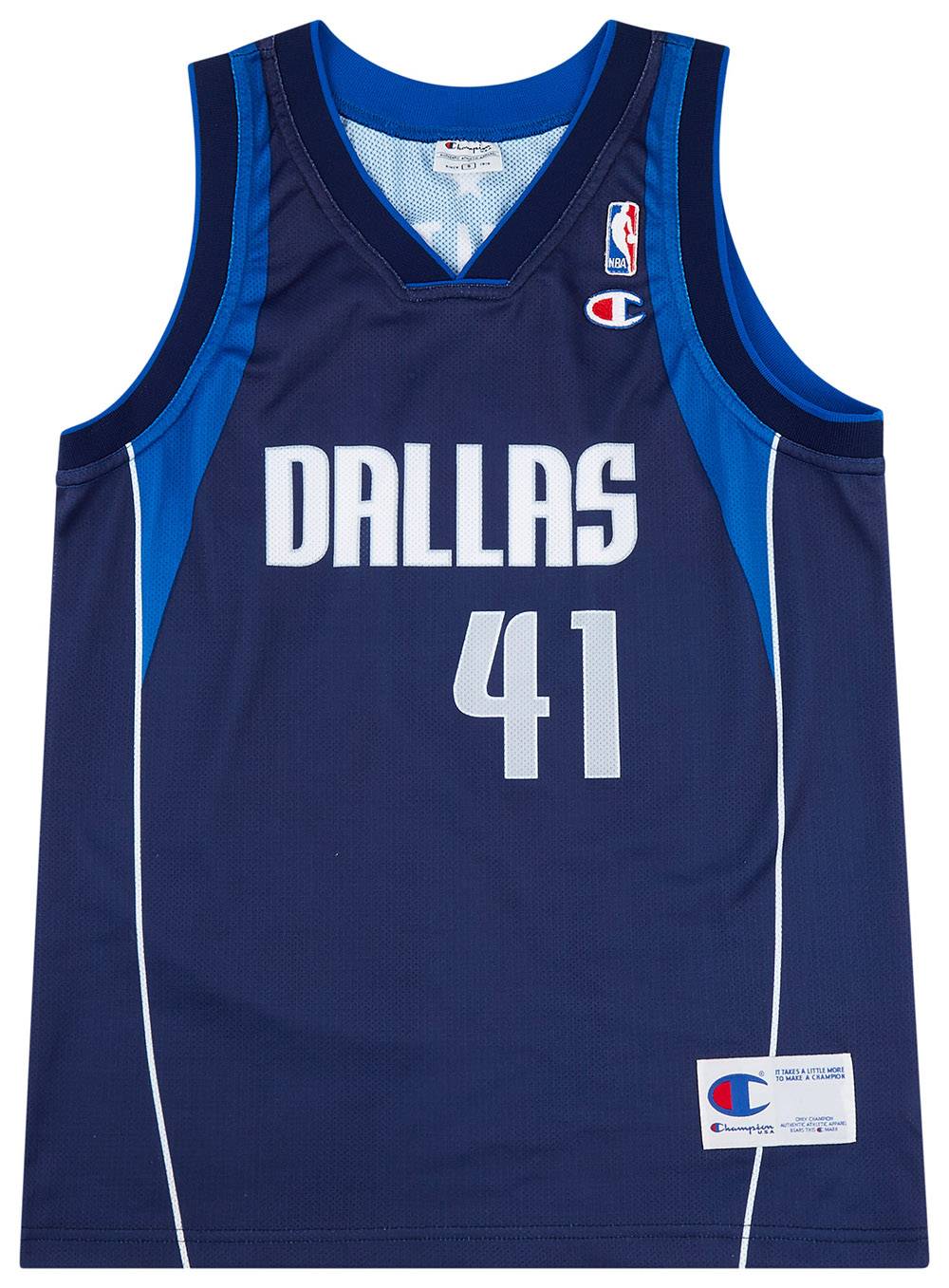2001 10 Dallas Mavericks Nowitzki 41 Champion Away Jersey Excellent S