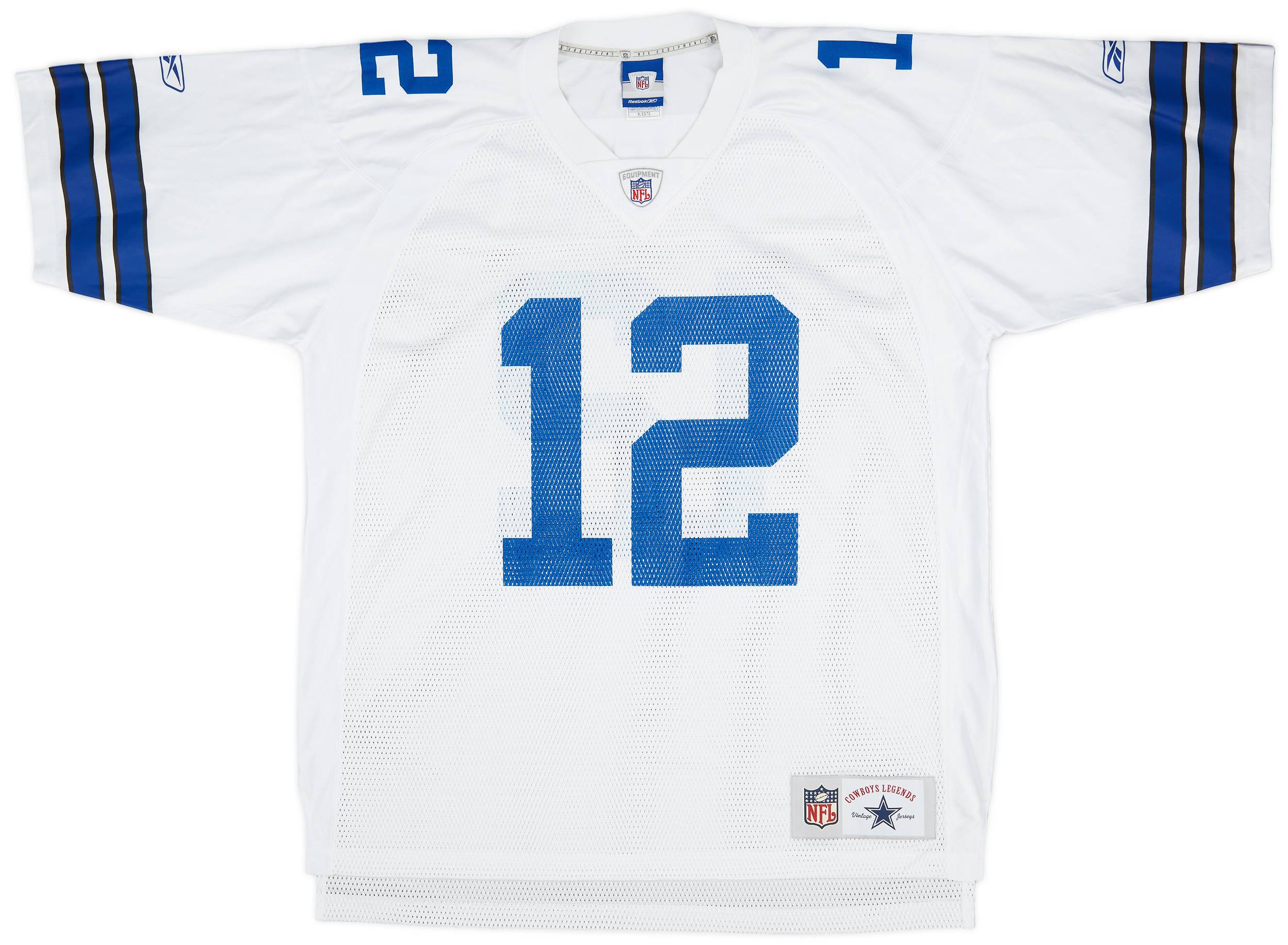 1969 79 Dallas Cowboys Staubach 12 Reebok Throwback Away Jersey Excellent XL